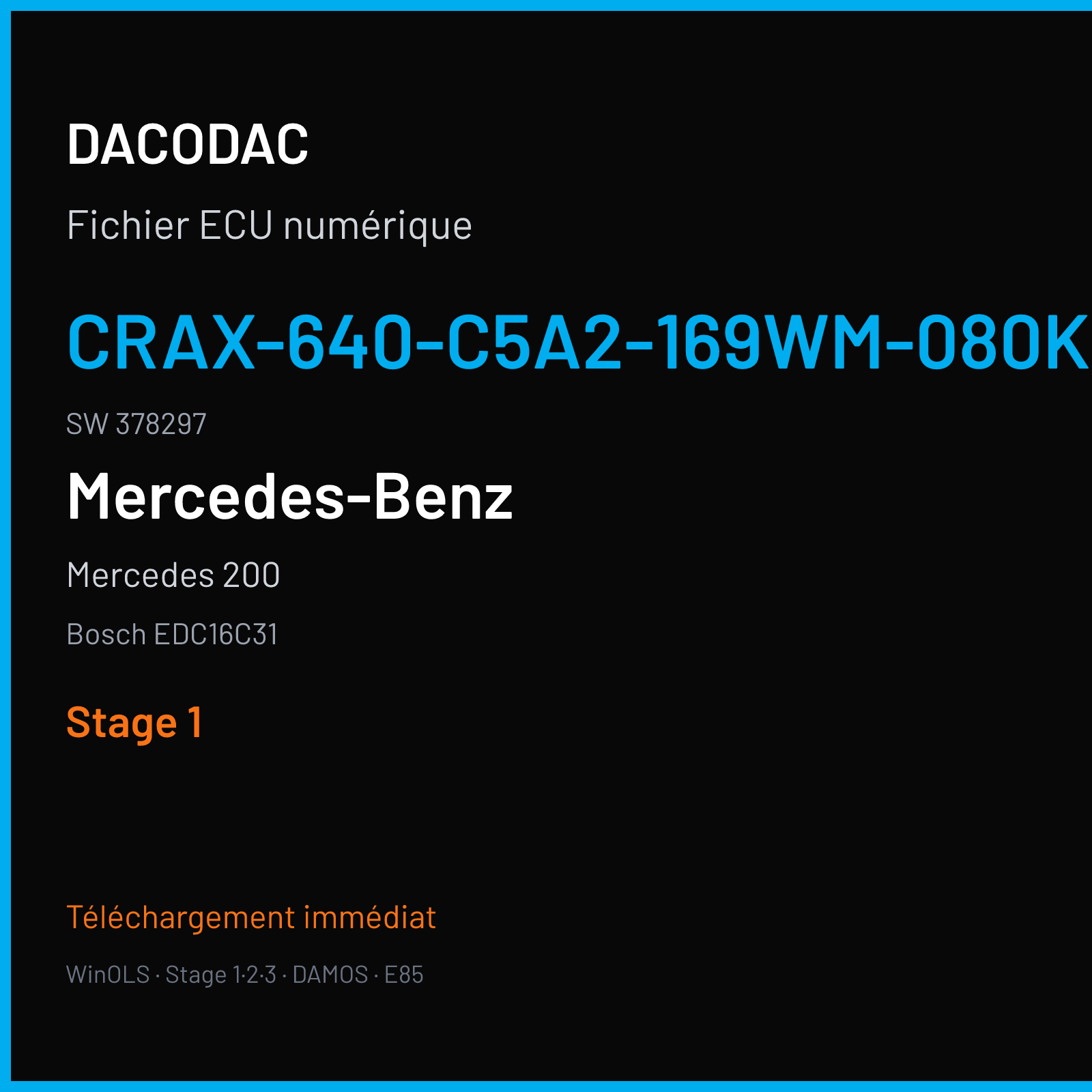 Mercedes 200 (2008) — Bosch EDC16C31 — CRAX-640-C5A2-169WM-080KW-EU4DPF-010 · 378297 — Stage 1