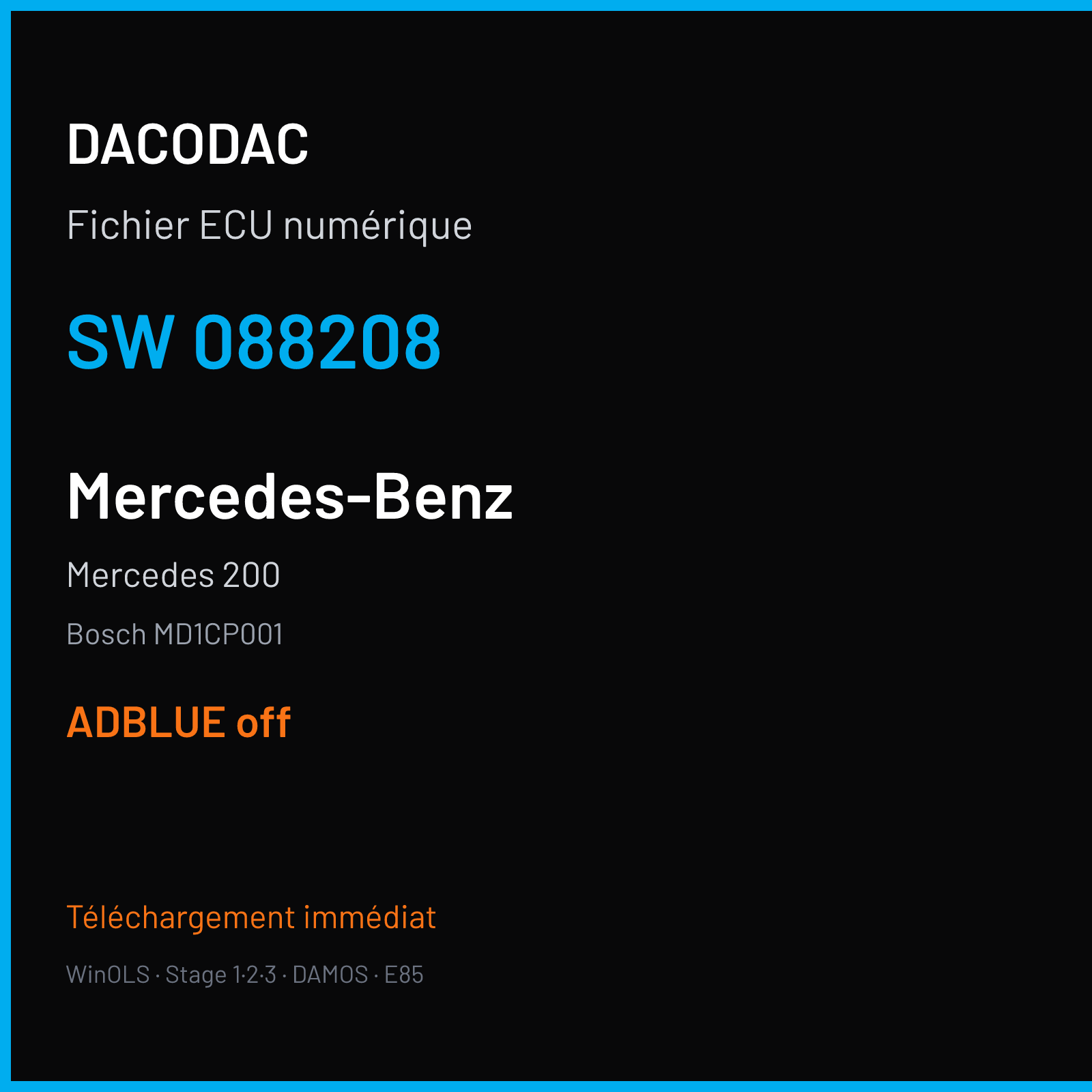 Mercedes 200 (2019) — Bosch MD1CP001 — 088208 — ADBLUE off