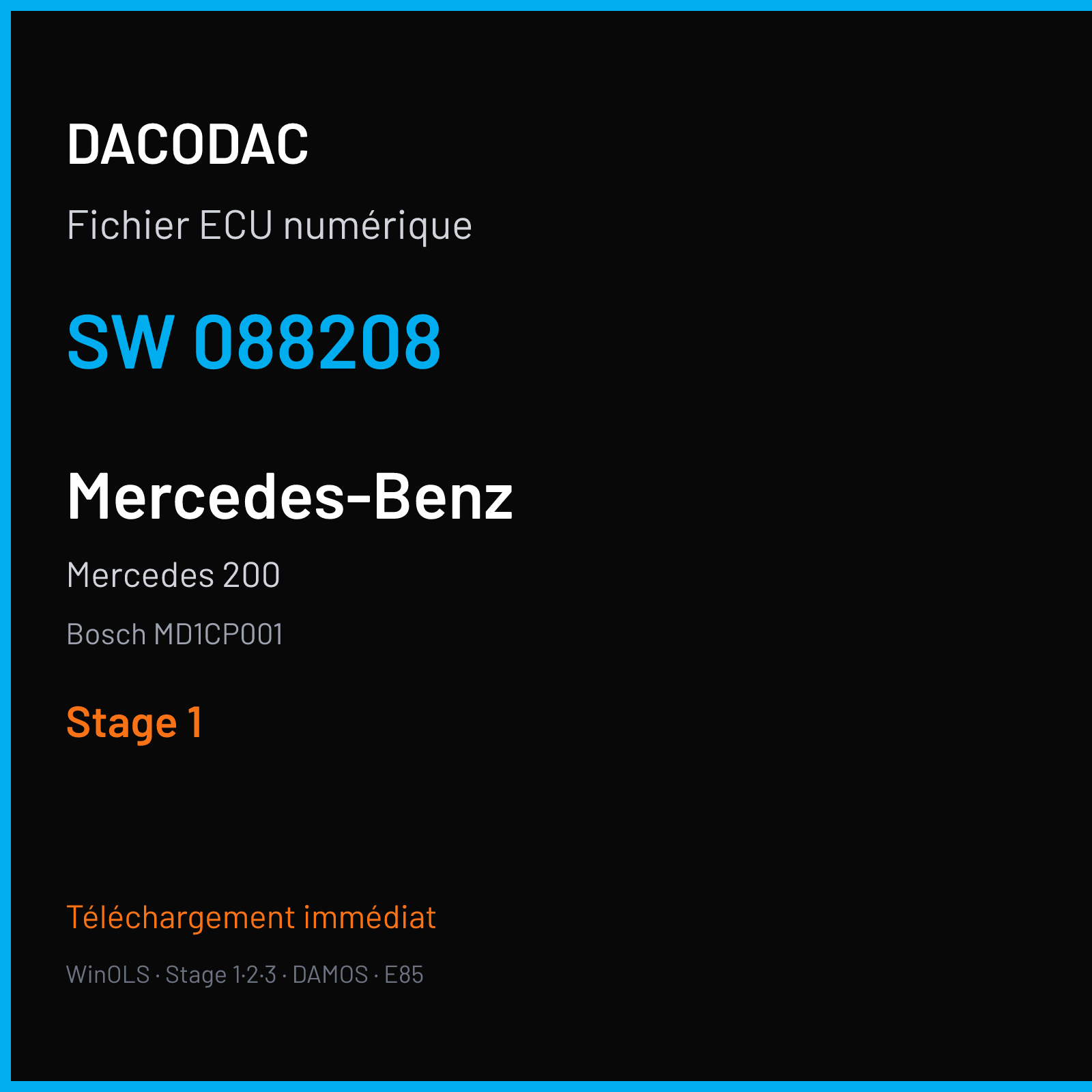 Mercedes 200 (2019) — Bosch MD1CP001 — 088208 — Stage 1