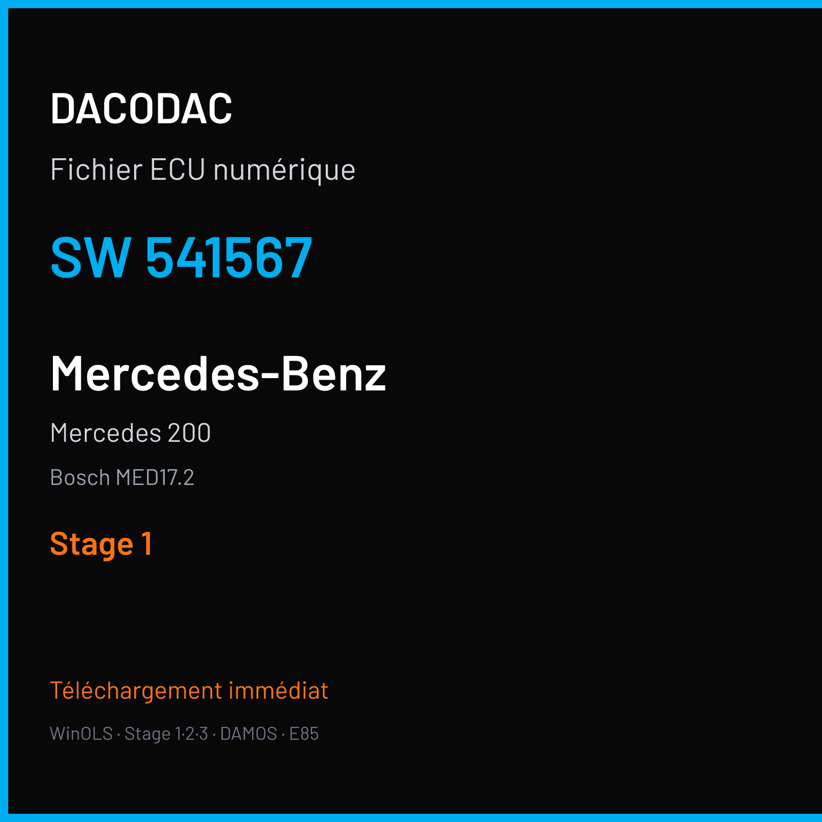 Mercedes 200 (2015) — Bosch MED17.2 — 541567 — Stage 1