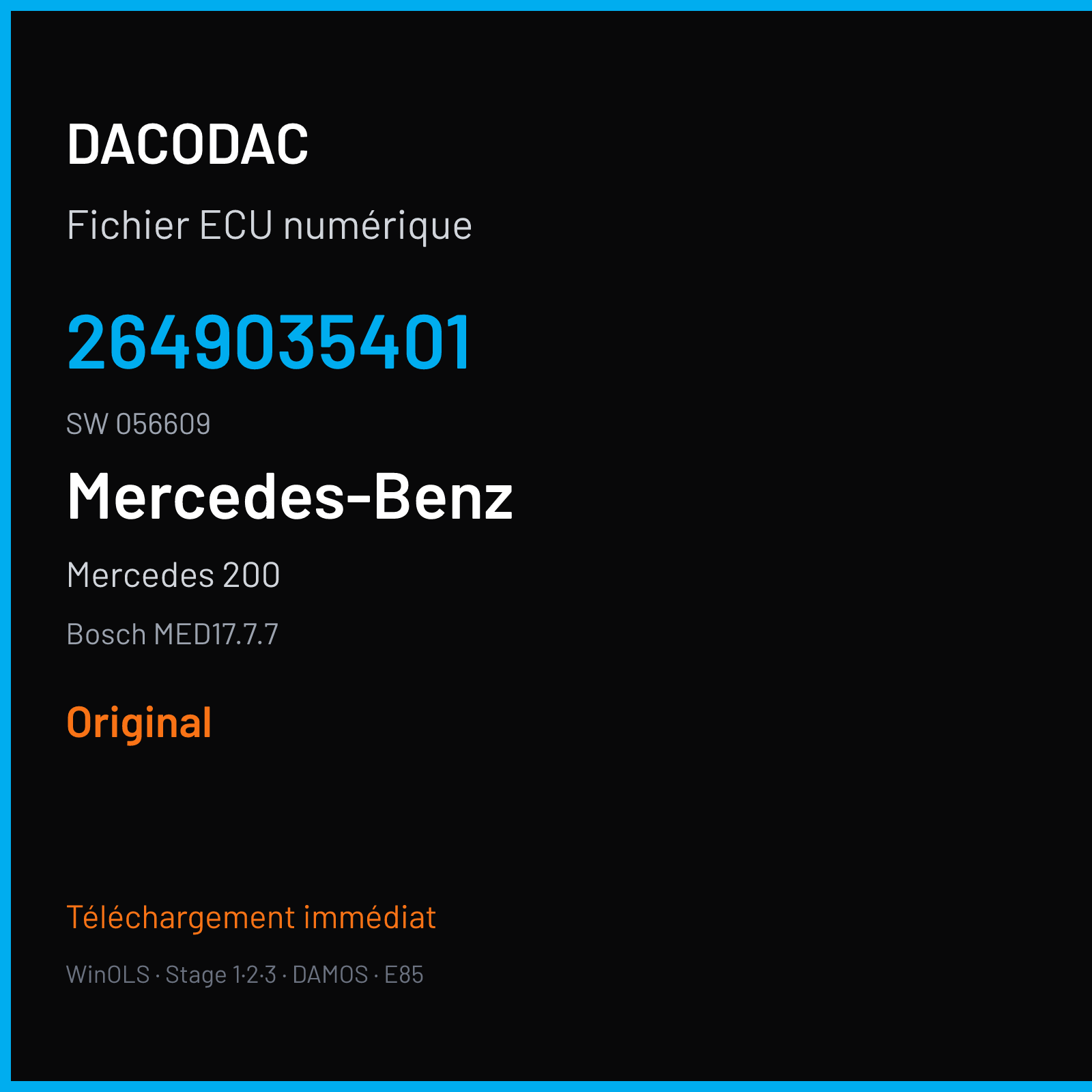 Mercedes 200 (2020) — Bosch MED17.7.7 — 2649035401 · 056609 — Original