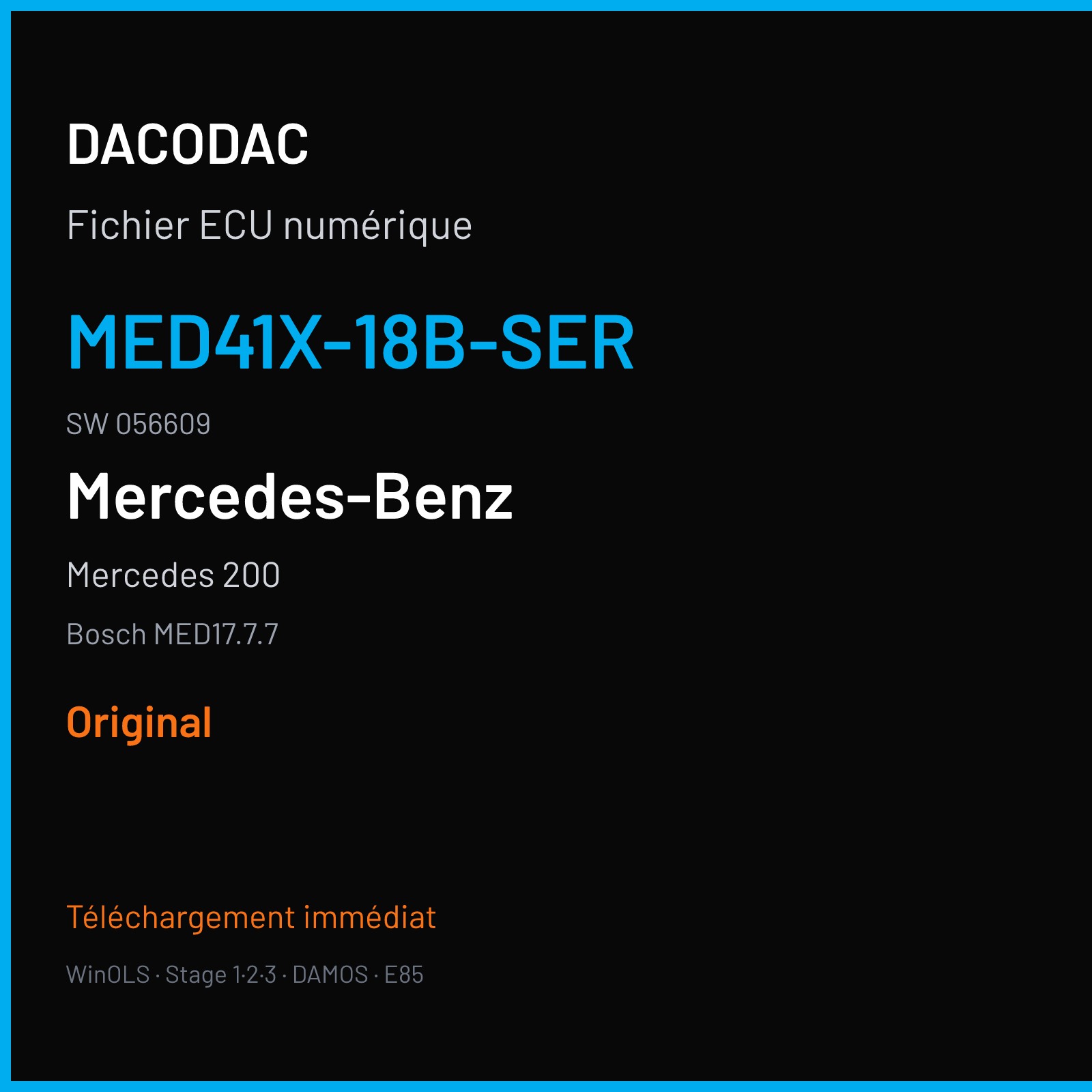 Mercedes 200 (2020) — Bosch MED17.7.7 — MED41X-18B-SER · 056609 — Original