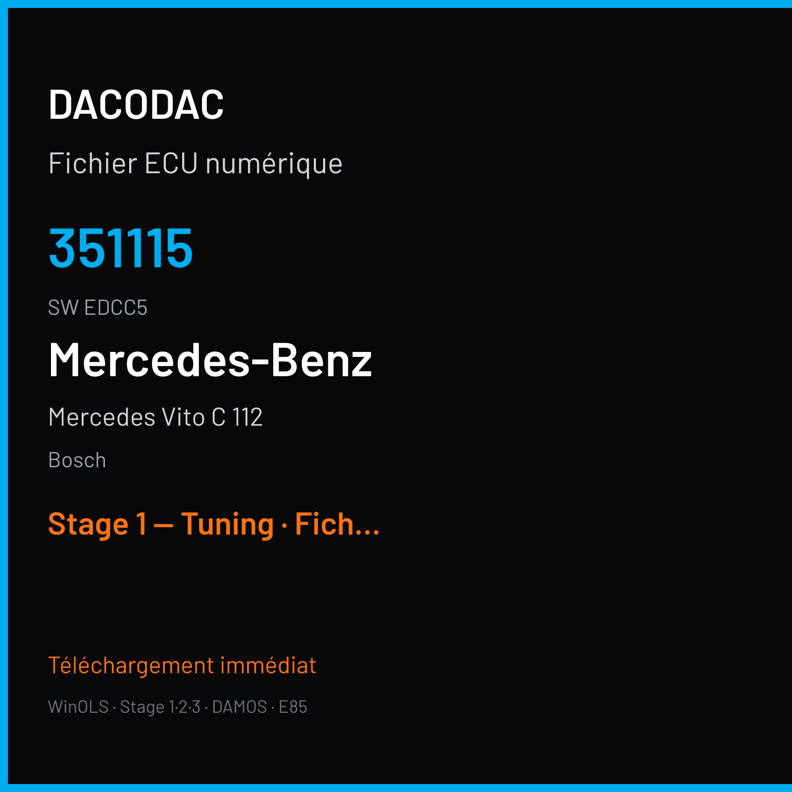 Mercedes Vito C 112 (2002) — Bosch — 351115 · EDCC5 — Stage 1 — Tuning