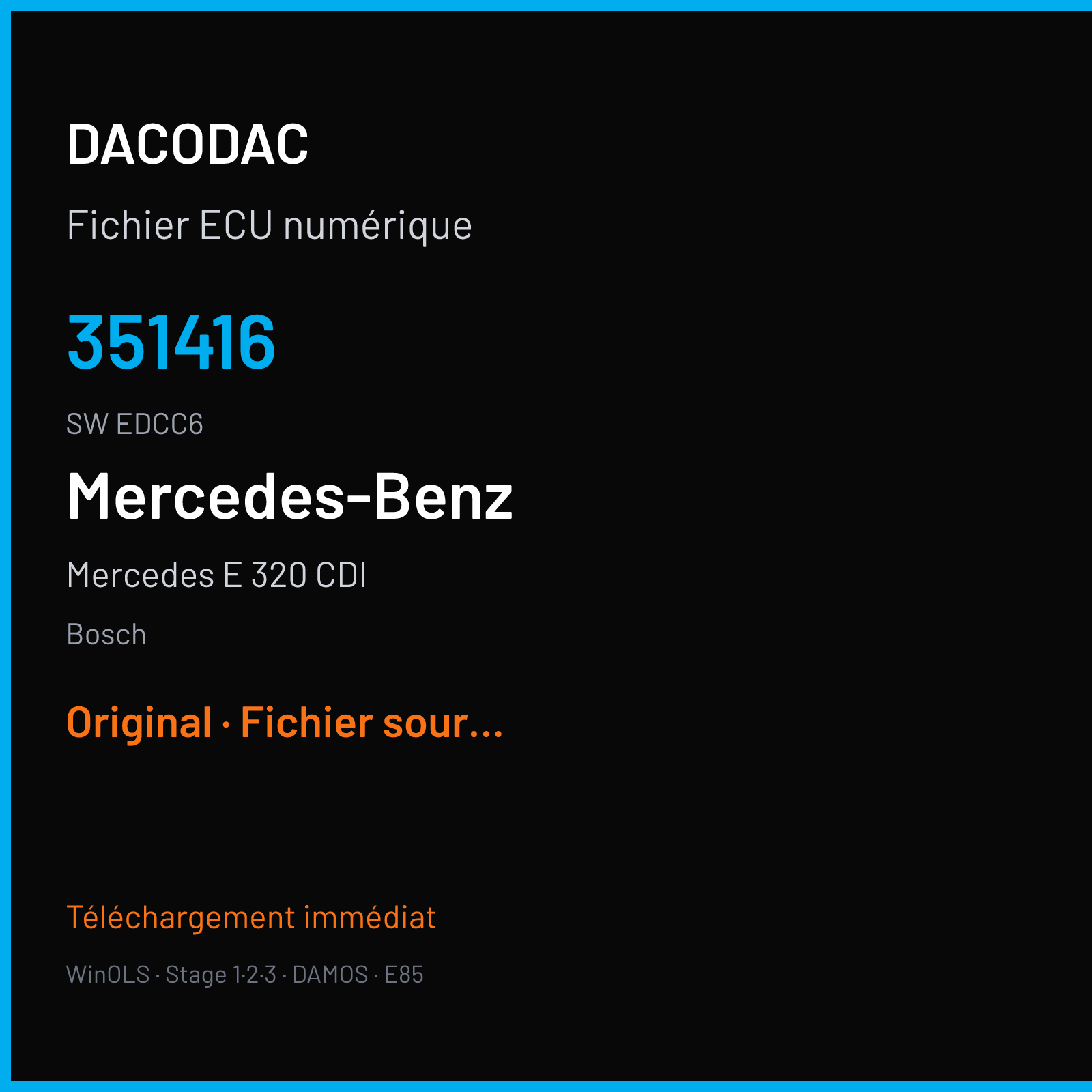 Mercedes E 320 CDI (2002) — Bosch — 351416 · EDCC6 — Original