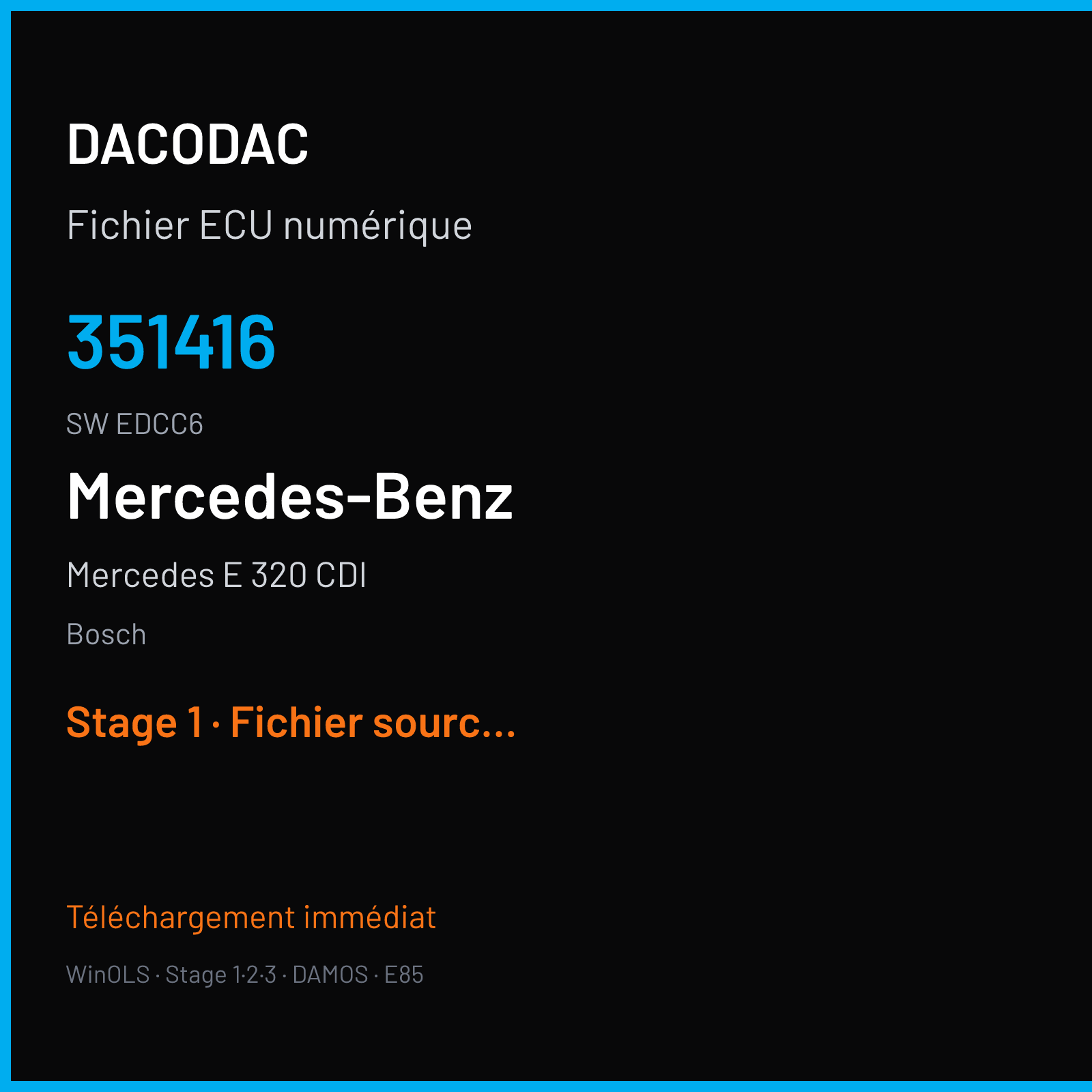 Mercedes E 320 CDI (2002) — Bosch — 351416 · EDCC6 — Stage 1