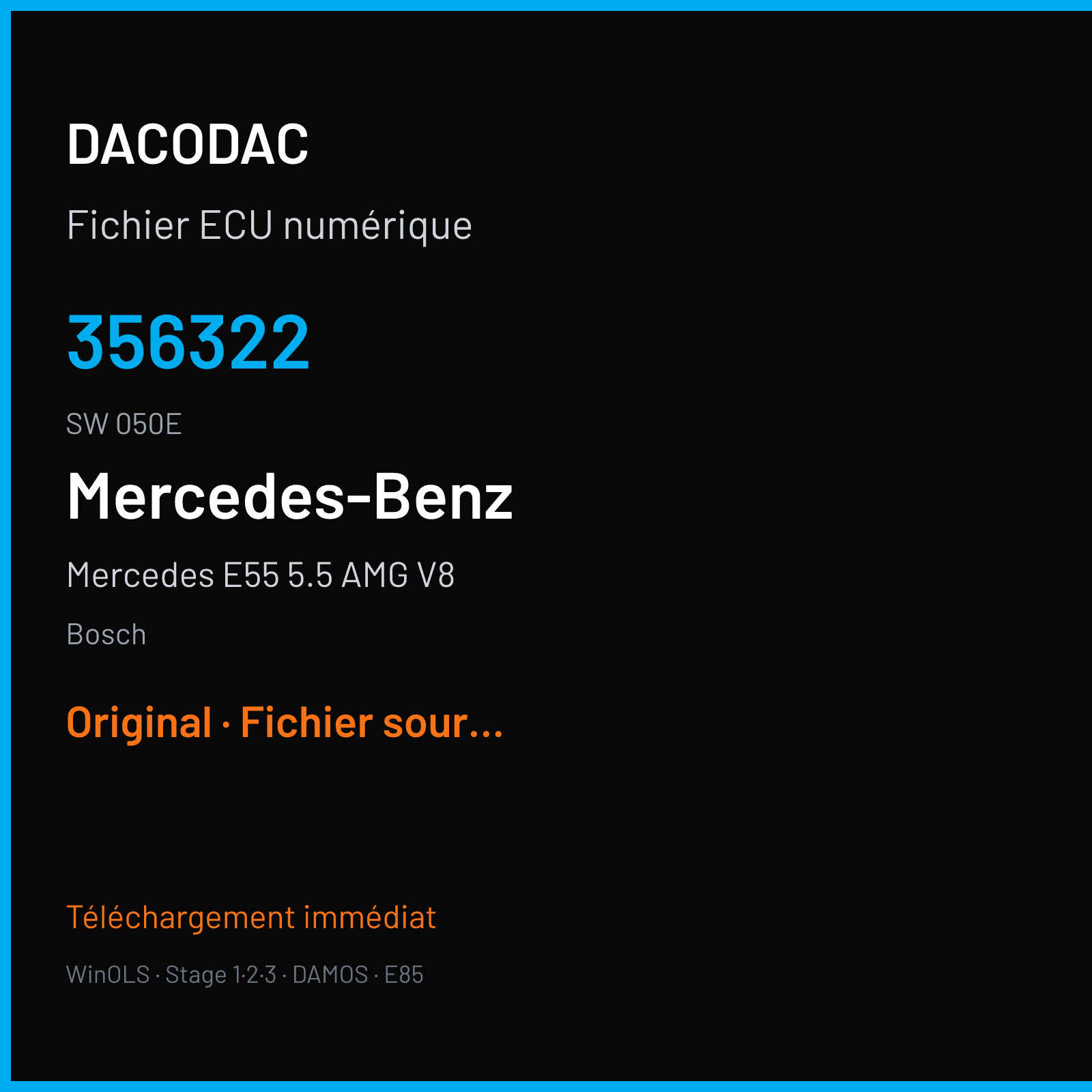 Mercedes E55 5.5 AMG V8 — Bosch — 356322 · 050E — Original