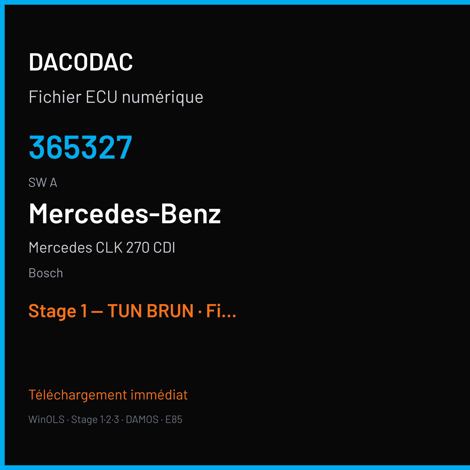 Mercedes CLK 270 CDI — Bosch — 365327 · A — Stage 1 — TUN BRUN