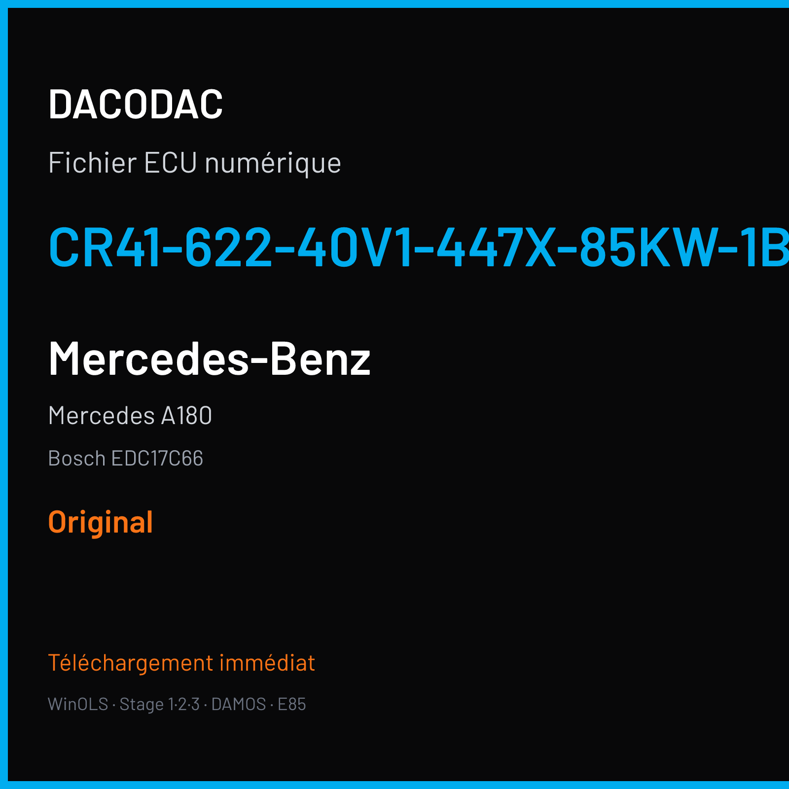 Mercedes A180 (2015) — Bosch EDC17C66 — CR41-622-40V1-447X-85KW-1BSL2V1-EU5OPR-C1-EF-147 — Original