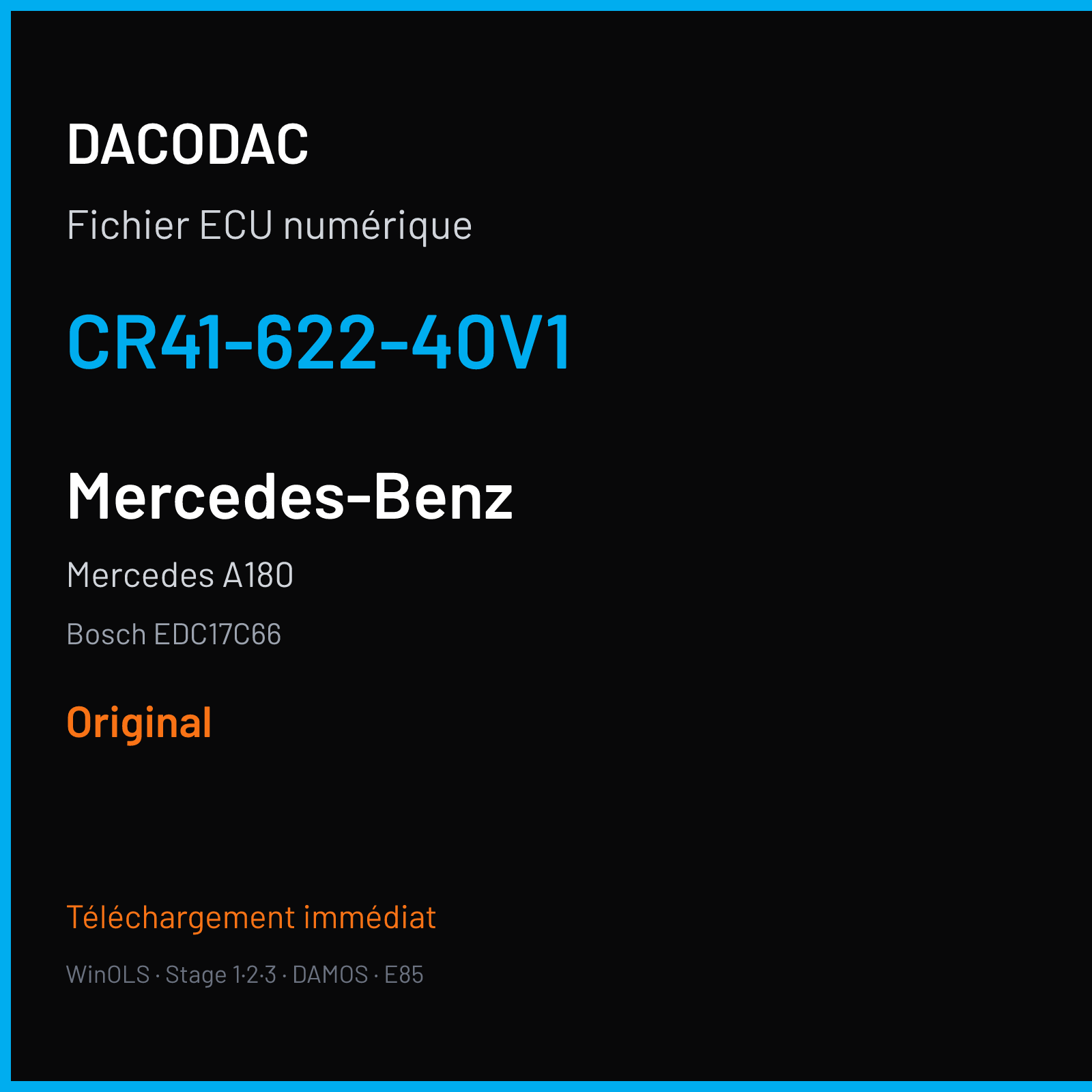 Mercedes A180 (2015) — Bosch EDC17C66 — CR41-622-40V1 — Original