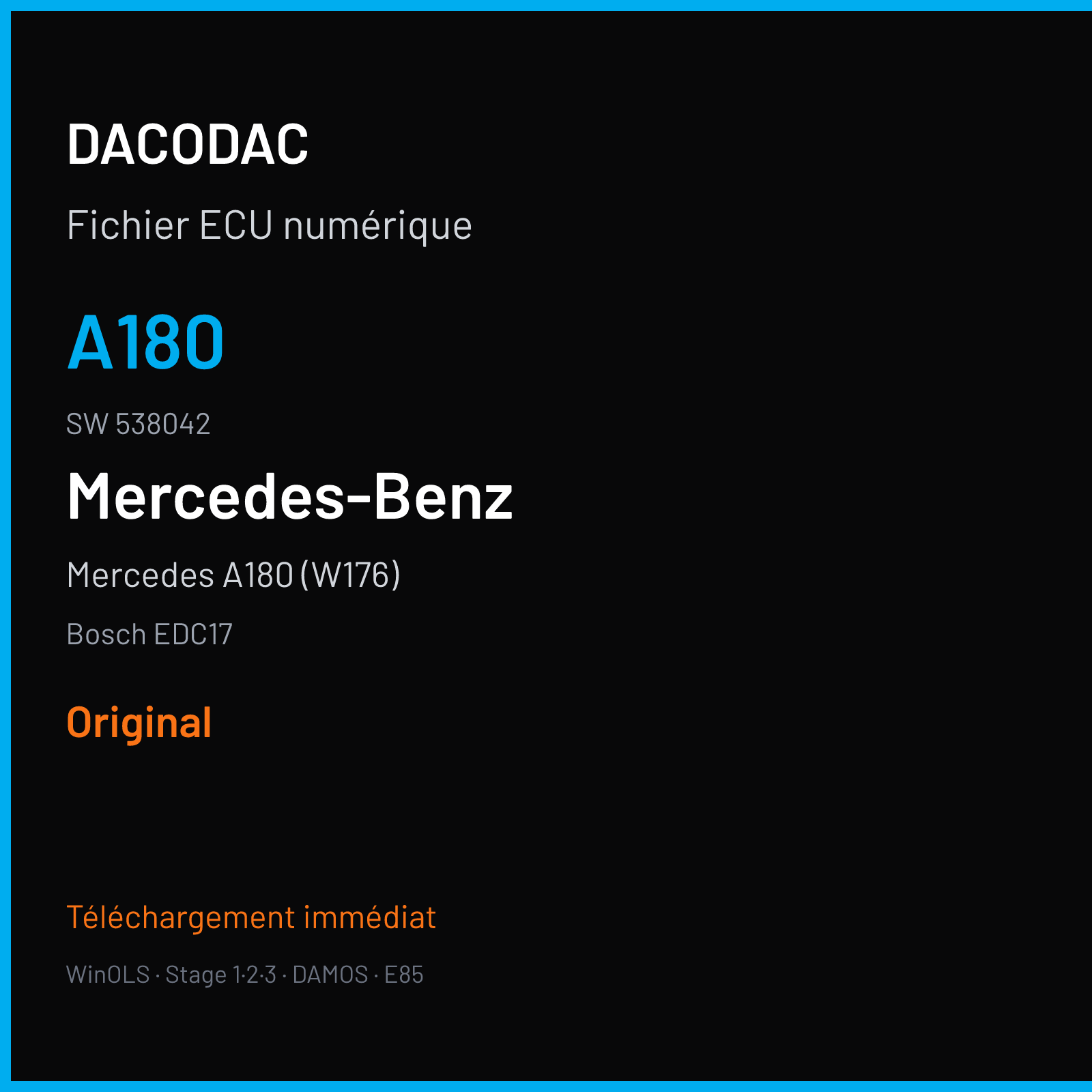 Mercedes A180 (W176) (2012) — Bosch EDC17 — A180 · 538042 — Original
