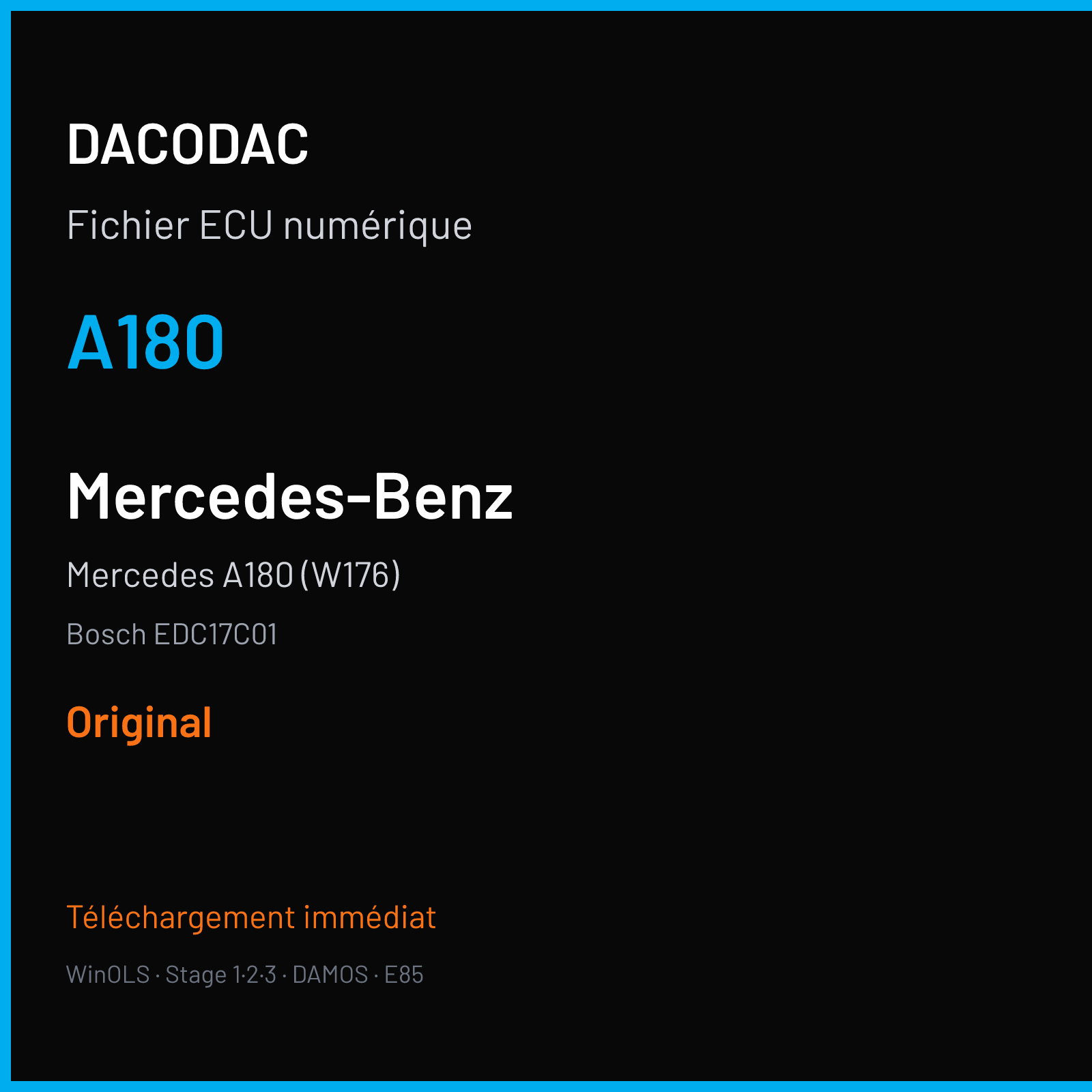 Mercedes A180 (W176) (2011) — Bosch EDC17C01 — A180 — Original