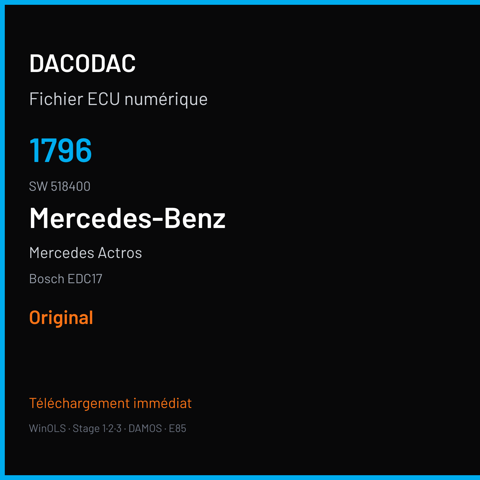 Mercedes Actros (2010) — Bosch EDC17 — 1796 · 518400 — Original