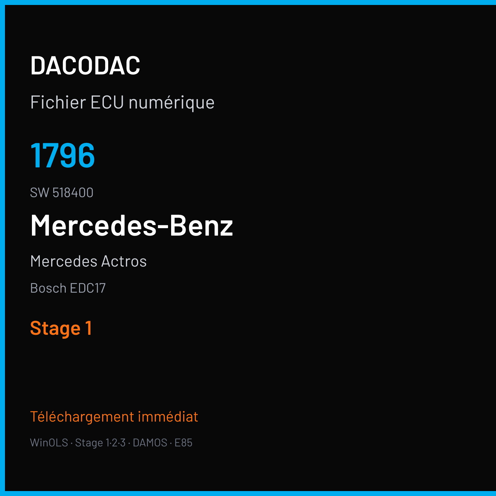 Mercedes Actros (2010) — Bosch EDC17 — 1796 · 518400 — Stage 1