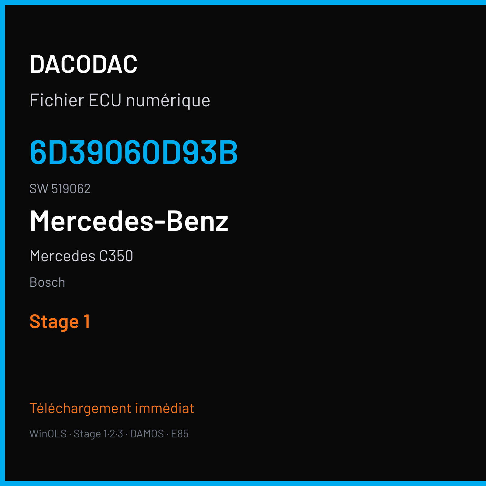 Mercedes C350 (2012) — Bosch — 6D39060D93B · 519062 — Stage 1