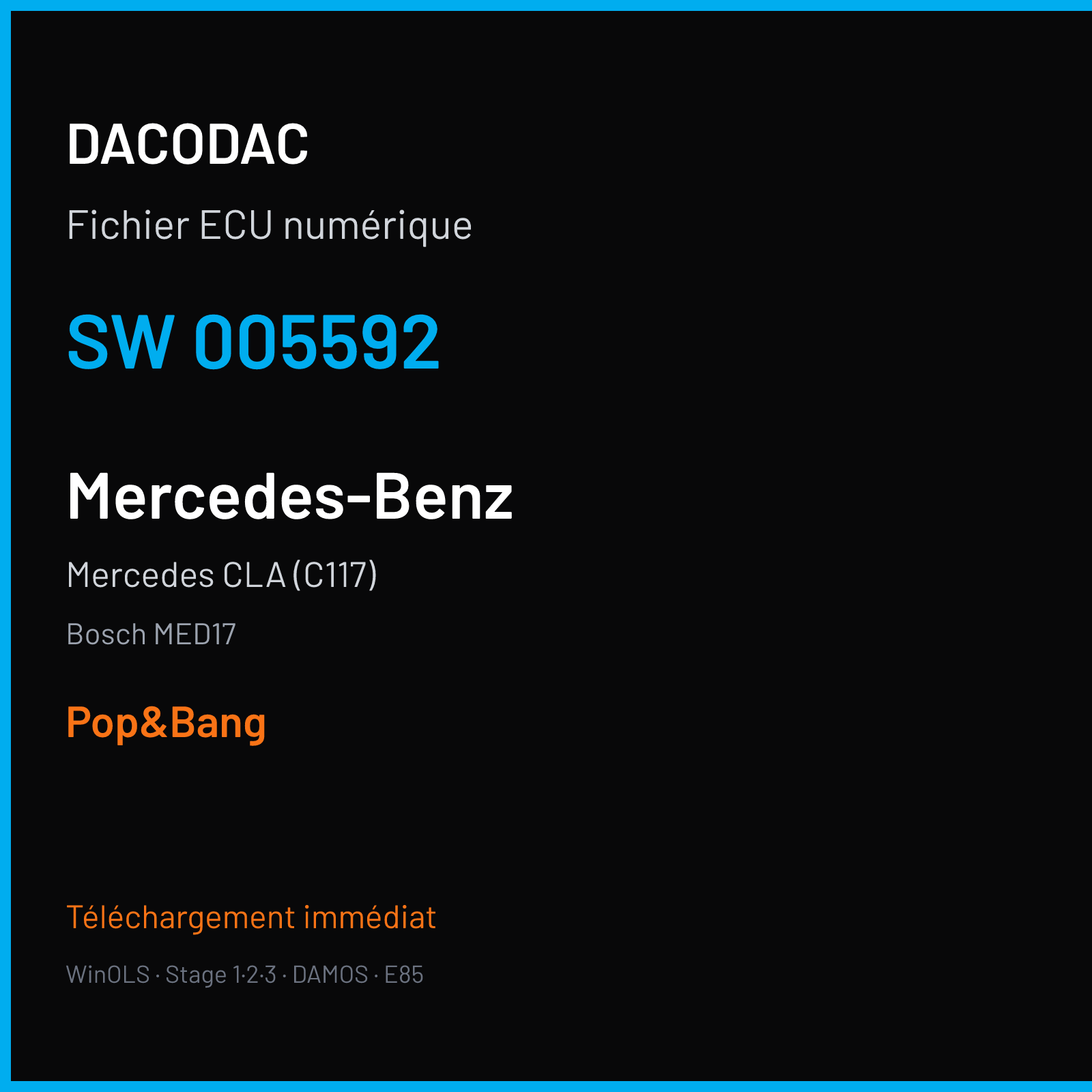 Mercedes CLA (C117) (2013) — Bosch MED17 — 005592 — Pop&Bang