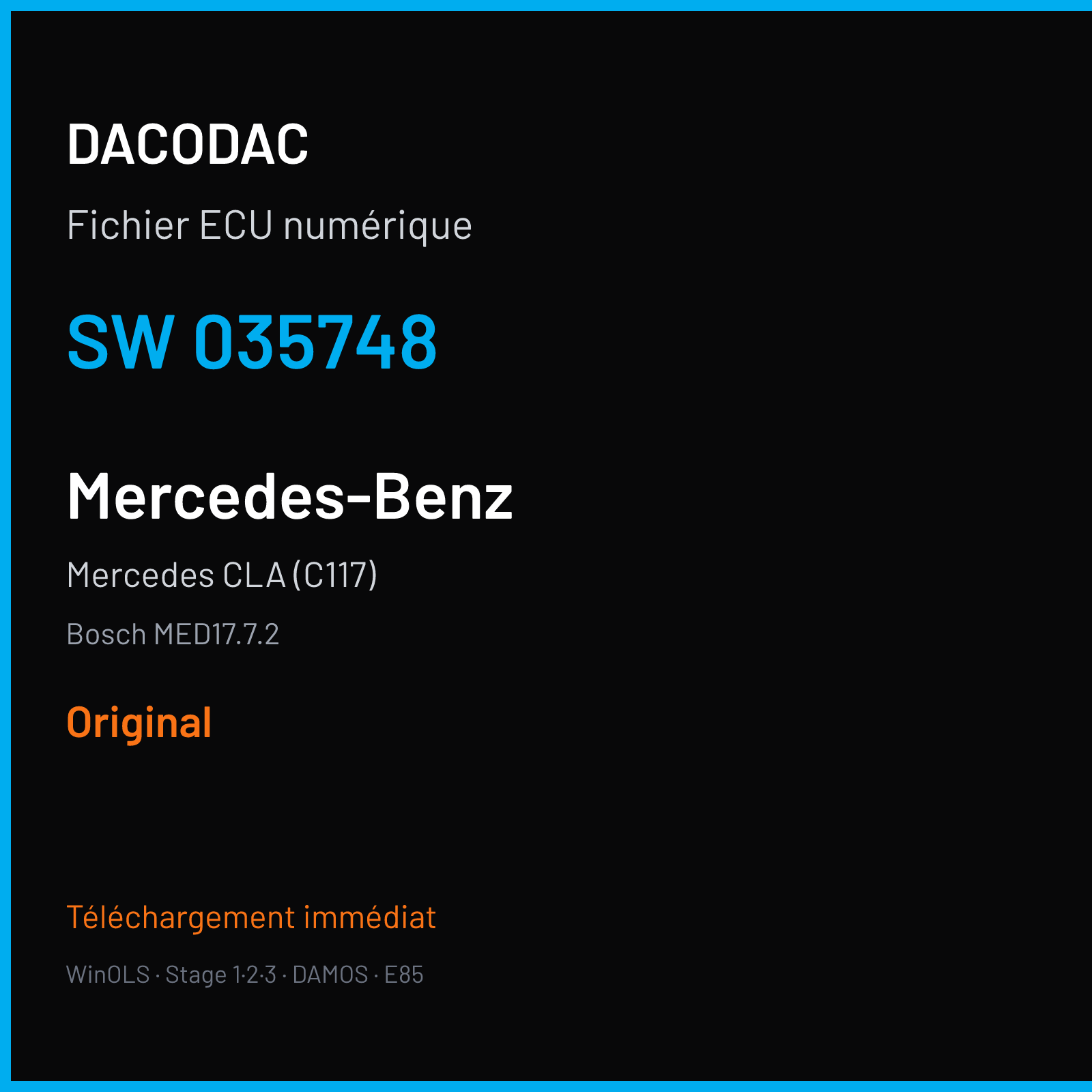 Mercedes CLA (C117) (2016) — Bosch MED17.7.2 — 035748 — Original