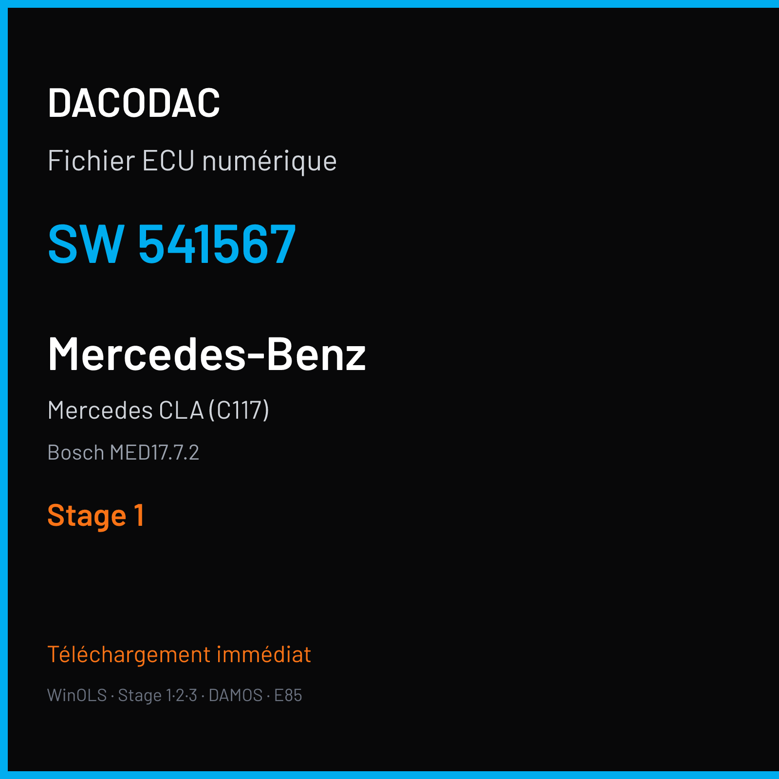 Mercedes CLA (C117) (2014) — Bosch MED17.7.2 — 541567 — Stage 1