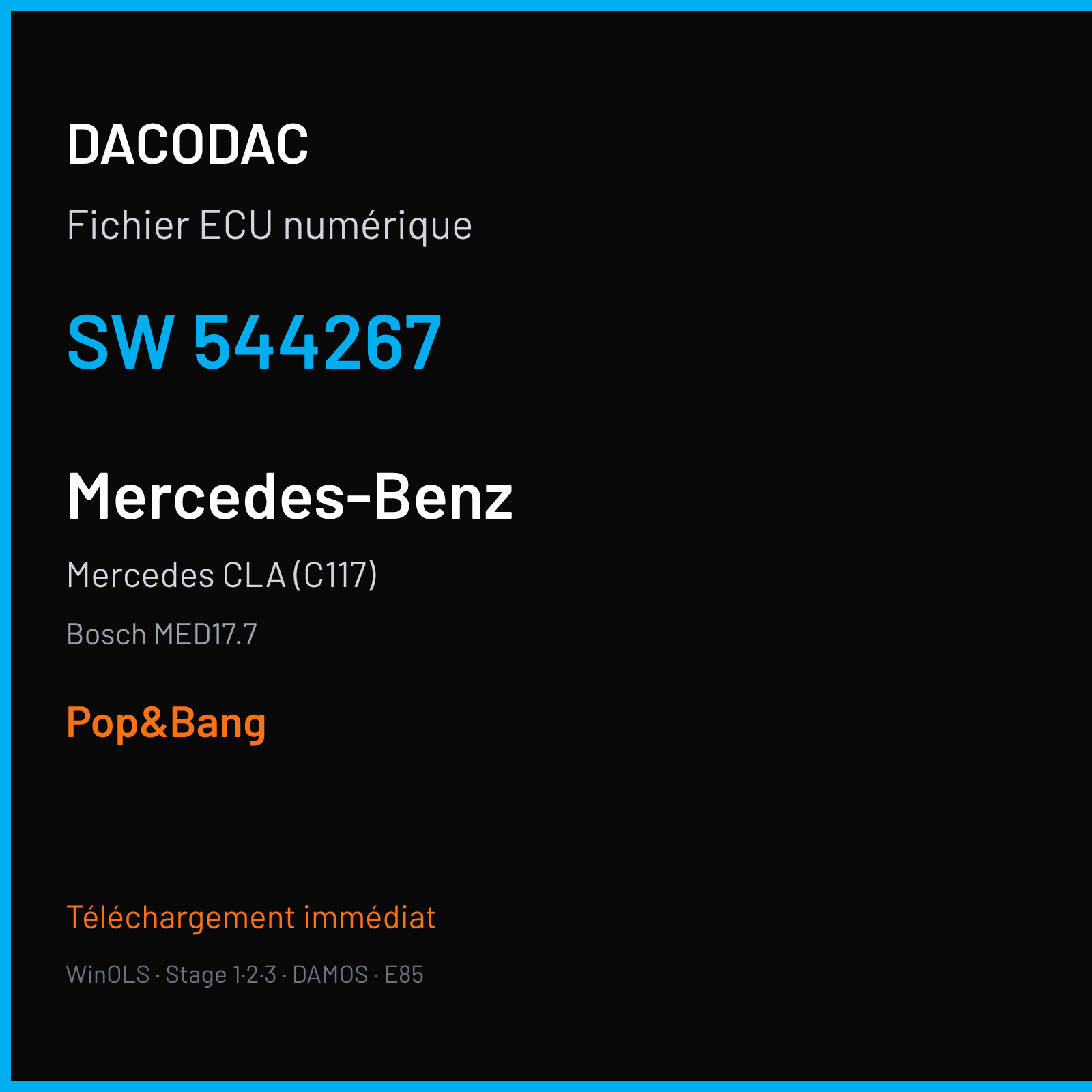 Mercedes CLA (C117) (2015) — Bosch MED17.7 — 544267 — Pop&Bang