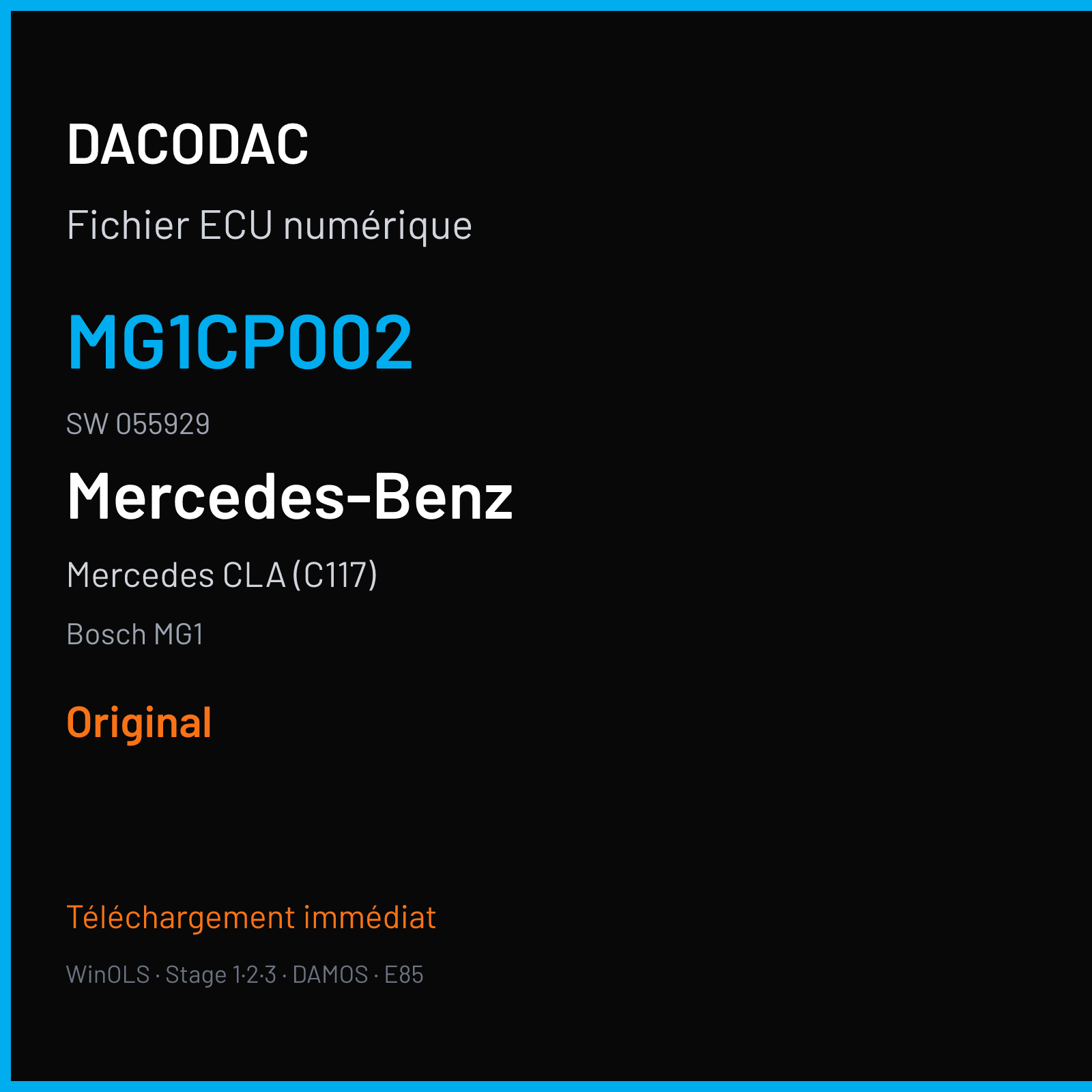 Mercedes CLA (C117) (2020) — Bosch MG1 — MG1CP002 · 055929 — Original