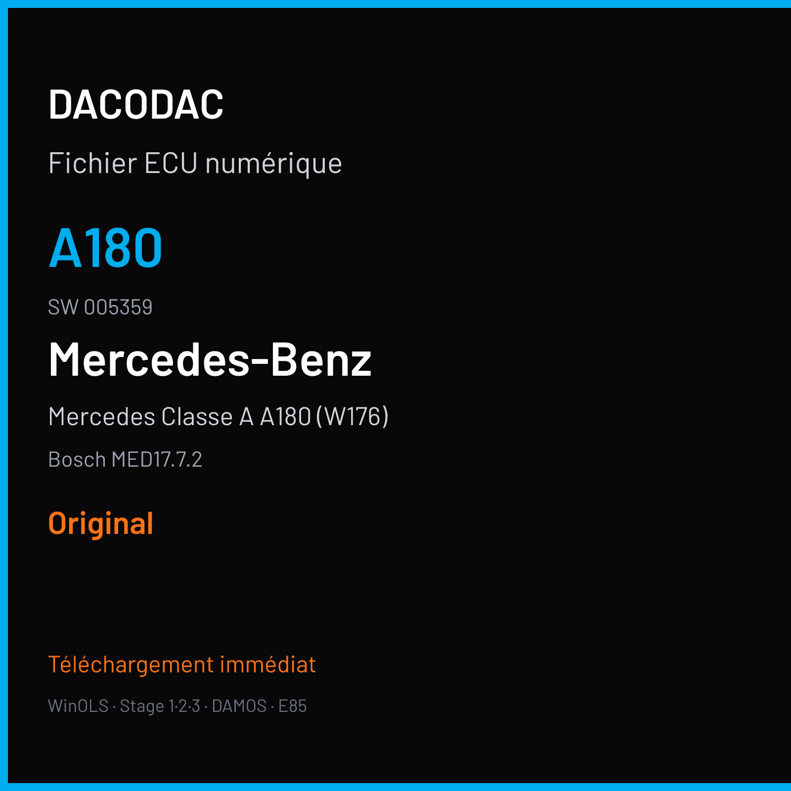 Mercedes Classe A A180 (W176) — Bosch MED17.7.2 — A180 · 005359 — Original