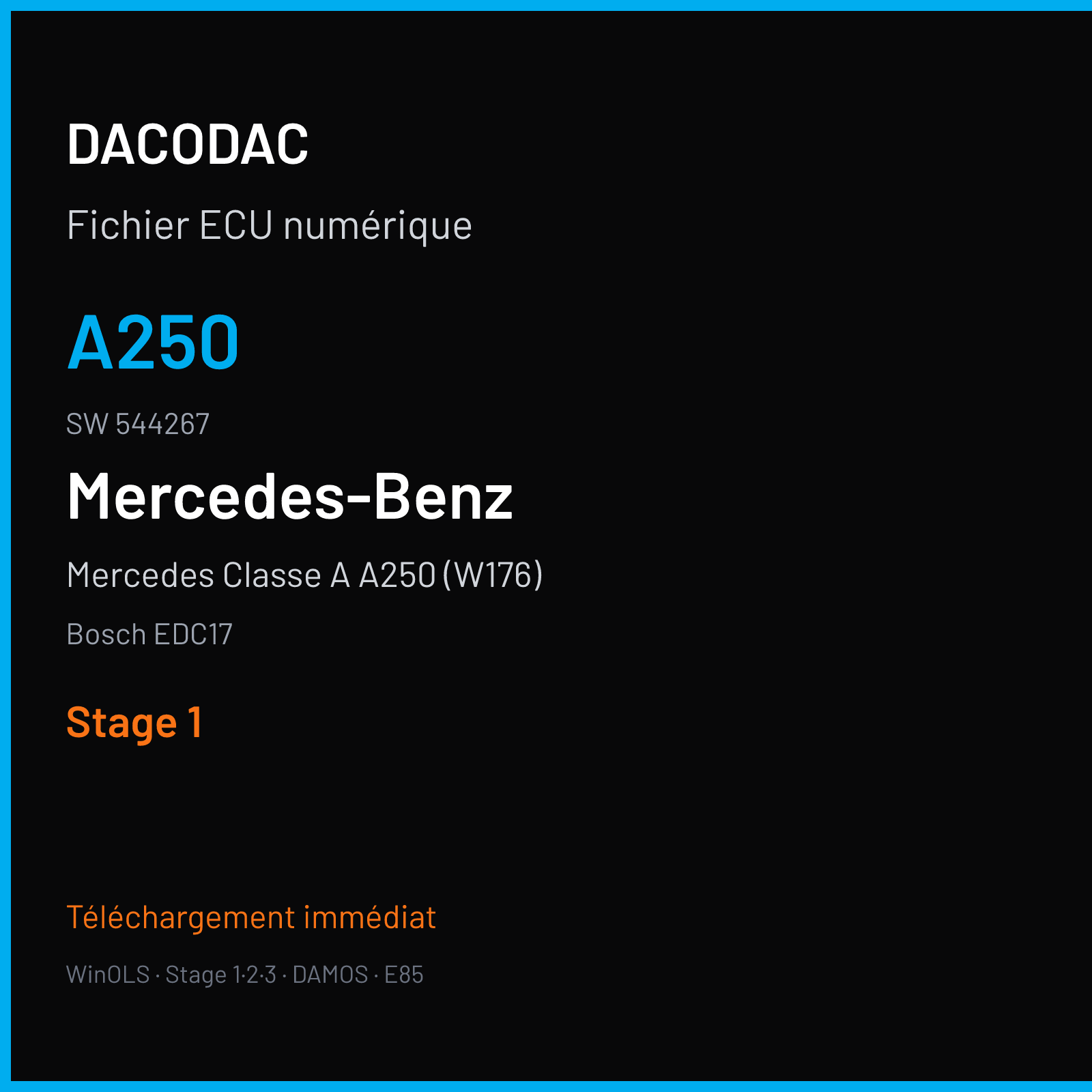 Mercedes Classe A A250 (W176) (2015) — Bosch EDC17 — A250 · 544267 — Stage 1