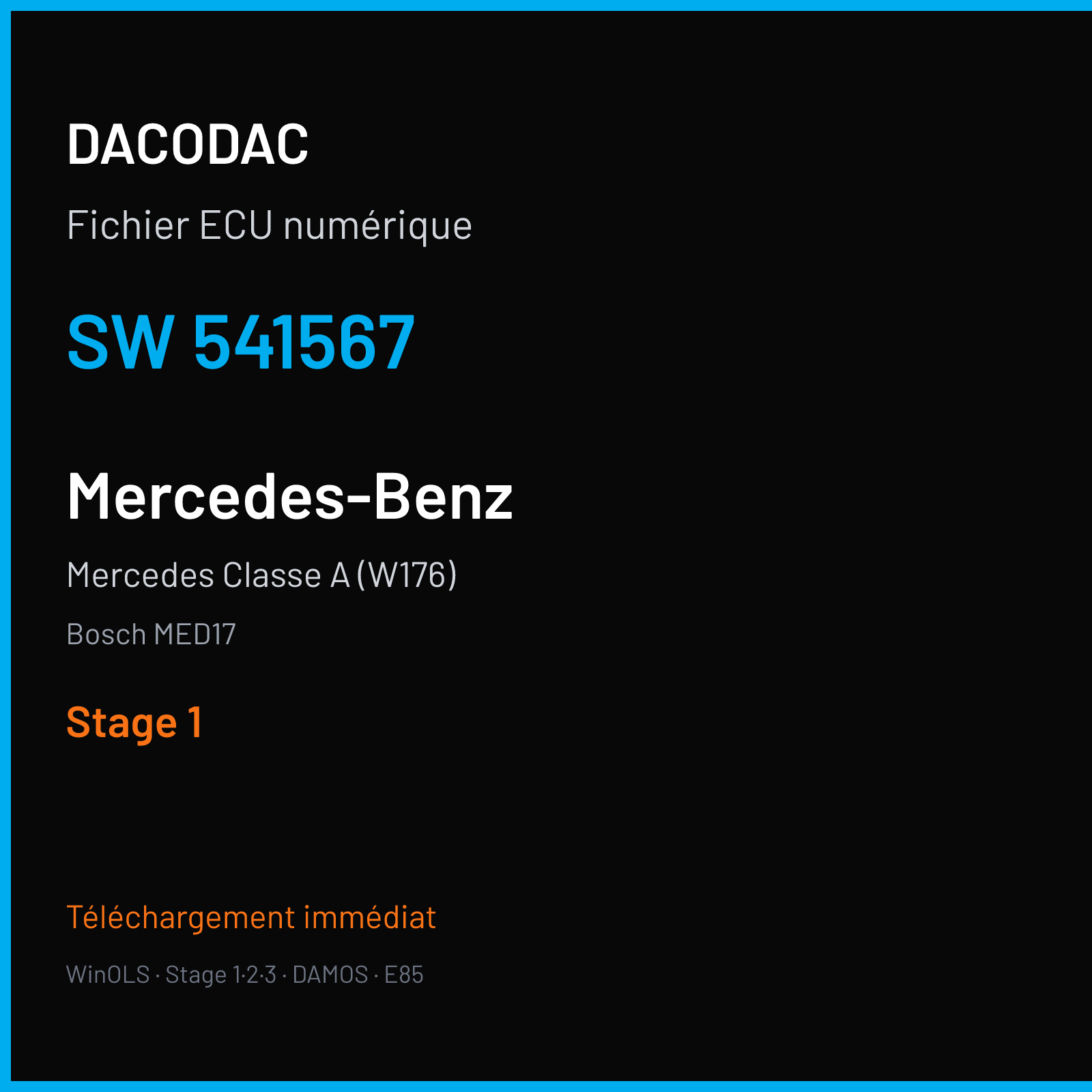 Mercedes Classe A (W176) (2015) — Bosch MED17 — 541567 — Stage 1