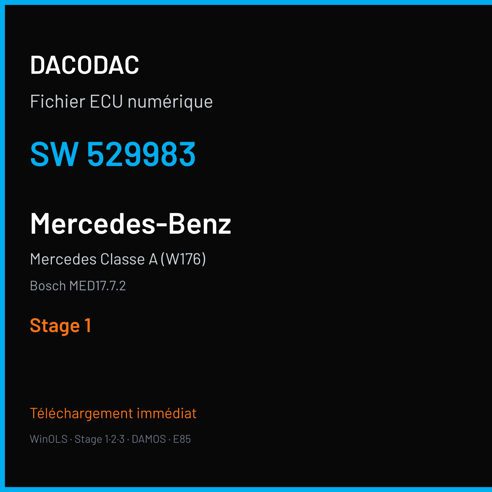 Mercedes Classe A (W176) (2013) — Bosch MED17.7.2 — 529983 — Stage 1