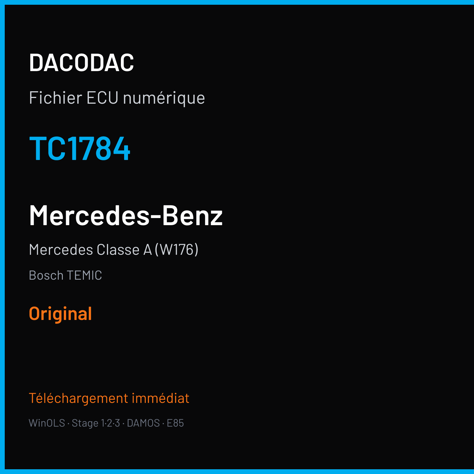 Mercedes Classe A (W176) (2018) — Bosch TEMIC — TC1784 — Original