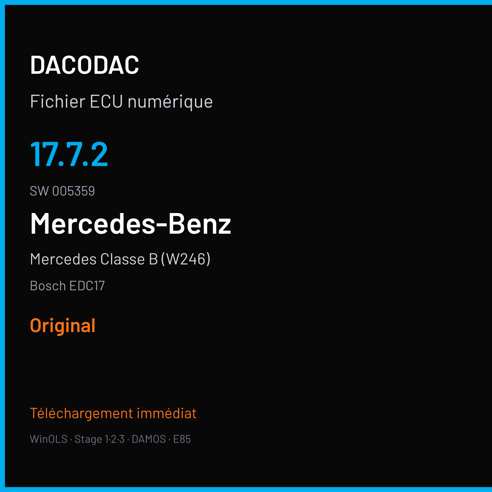Mercedes Classe B (W246) (2013) — Bosch EDC17 — 17.7.2 · 005359 — Original