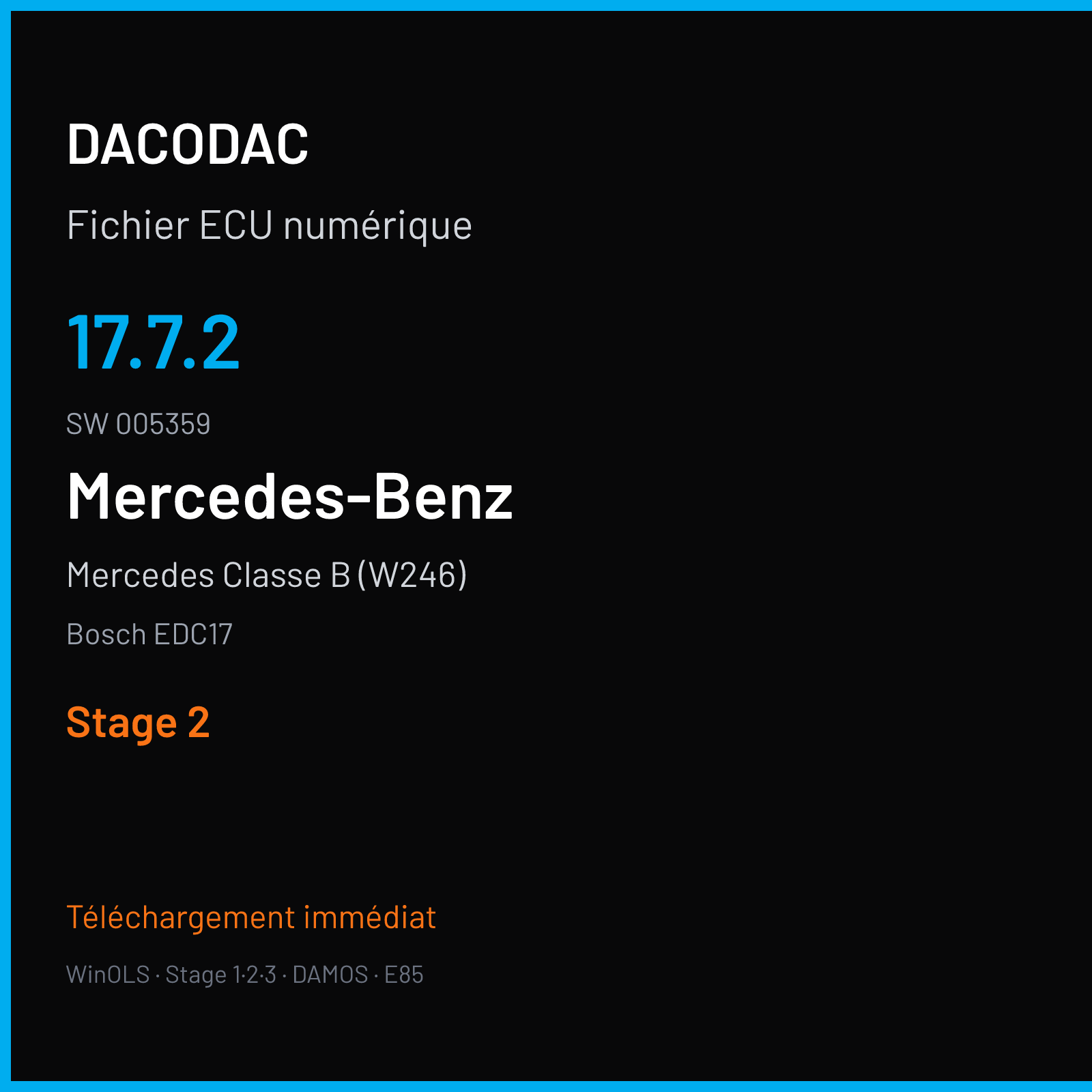 Mercedes Classe B (W246) (2013) — Bosch EDC17 — 17.7.2 · 005359 — Stage 2