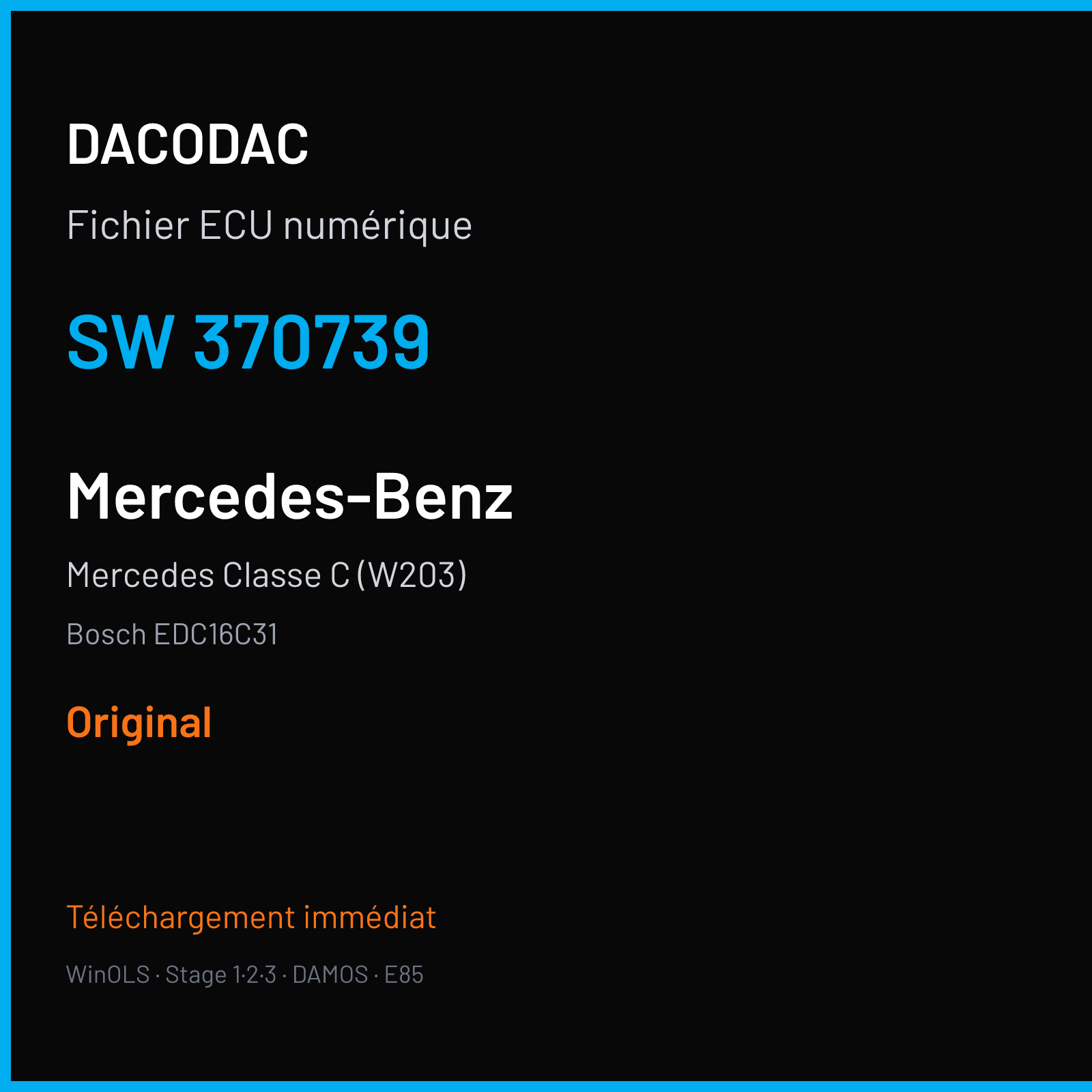 Mercedes Classe C (W203) — Bosch EDC16C31 — 370739 — Original