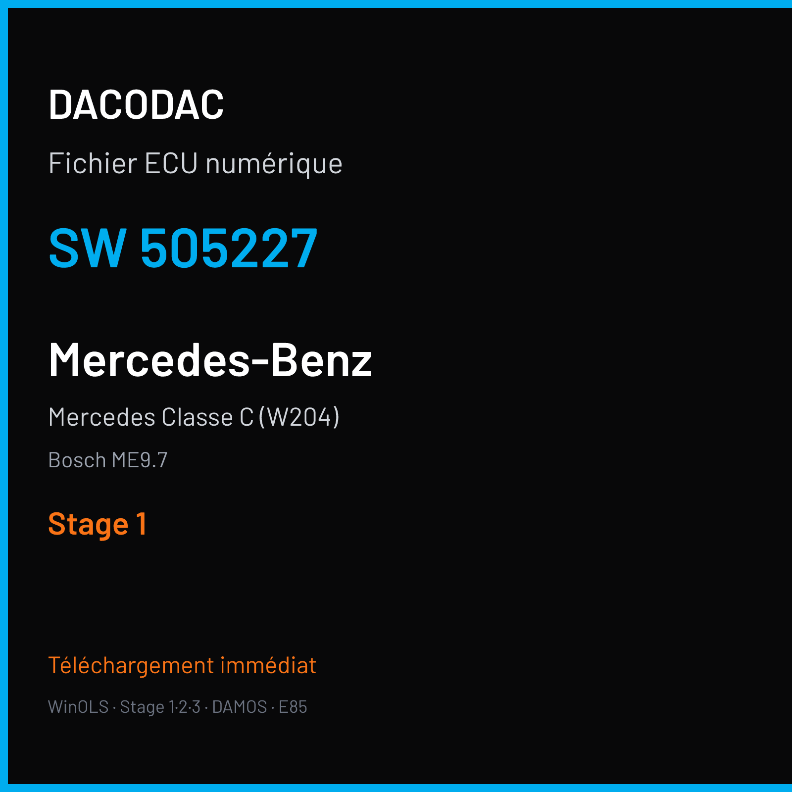 Mercedes Classe C (W204) (2009) — Bosch ME9.7 — 505227 — Stage 1
