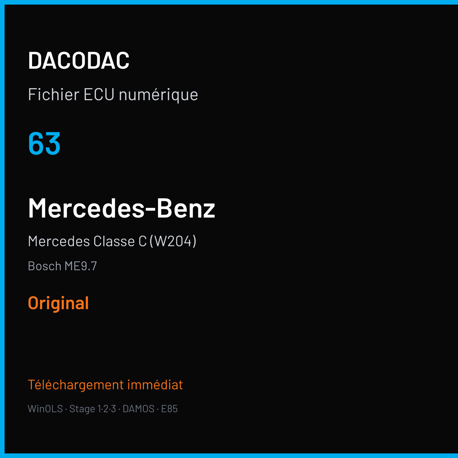 Mercedes Classe C (W204) (2010) — Bosch ME9.7 — 63 — Original