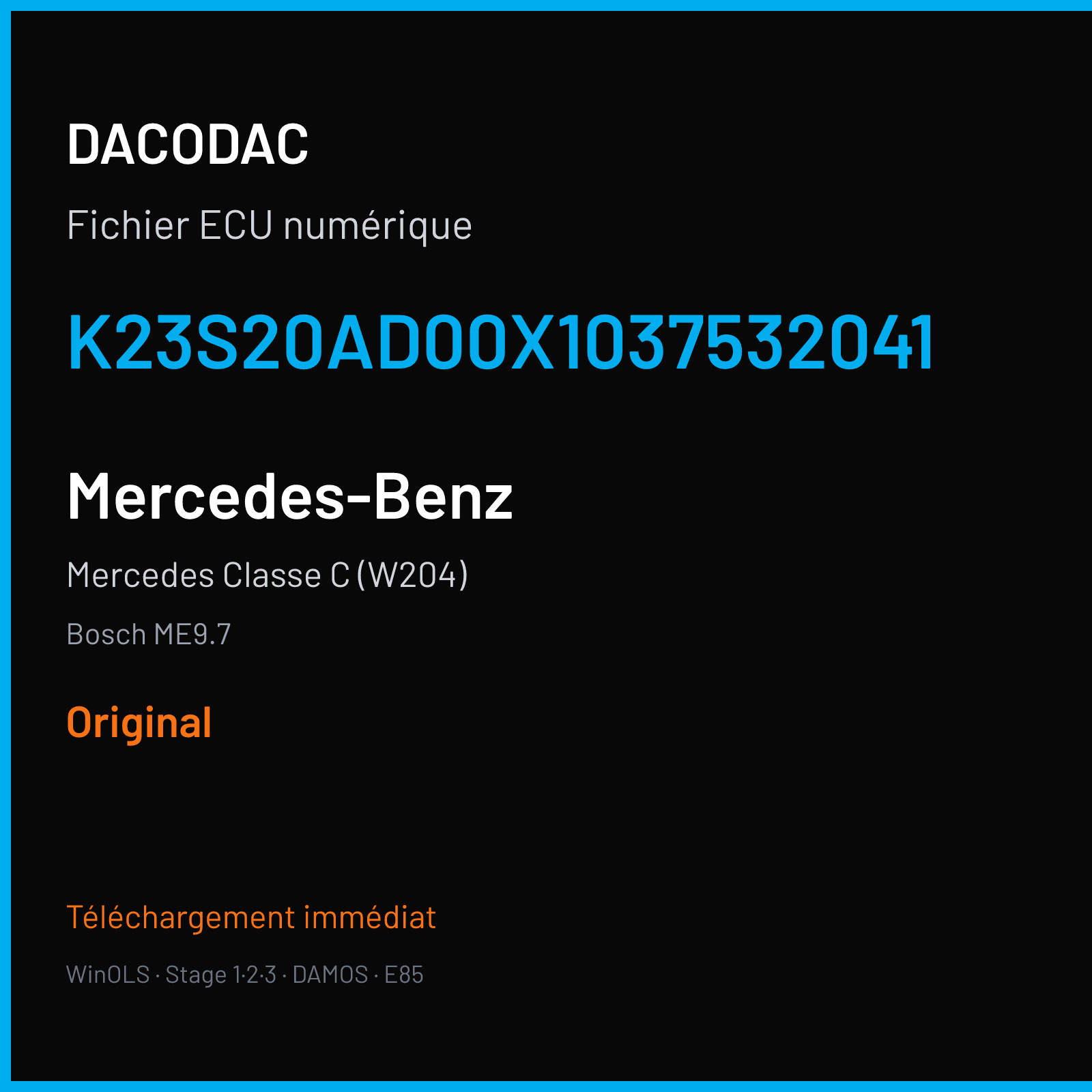 Mercedes Classe C (W204) (2002) — Bosch ME9.7 — K23S20AD00X1037532041 — Original