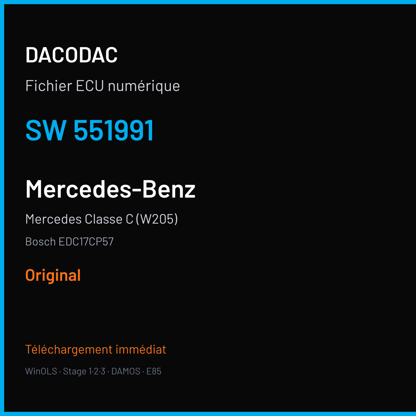 Mercedes Classe C (W205) — Bosch EDC17CP57 — 551991 — Original