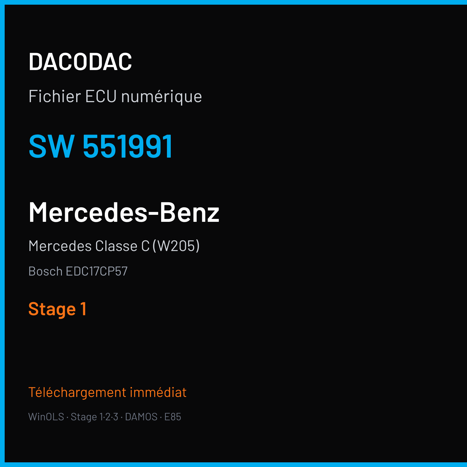 Mercedes Classe C (W205) — Bosch EDC17CP57 — 551991 — Stage 1