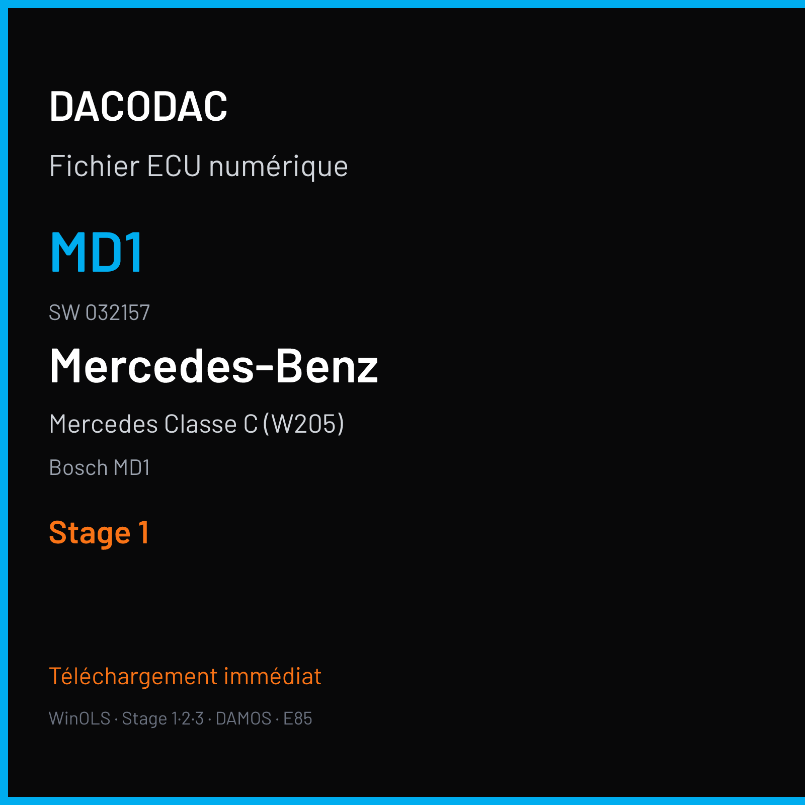 Mercedes Classe C (W205) (2019) — Bosch MD1 — MD1 · 032157 — Stage 1