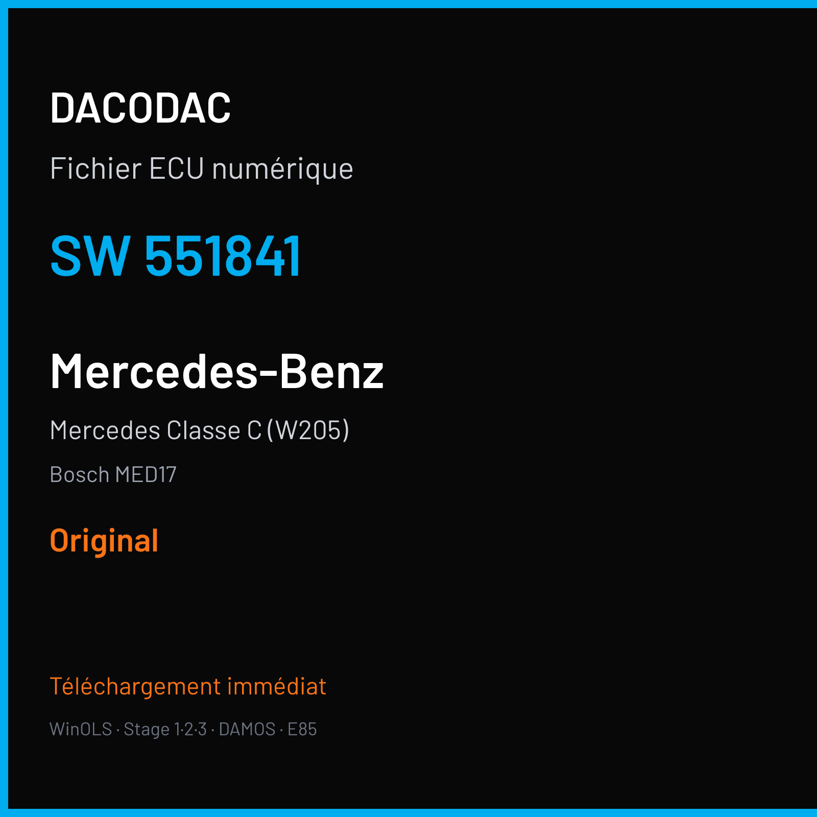 Mercedes Classe C (W205) (2015) — Bosch MED17 — 551841 — Original