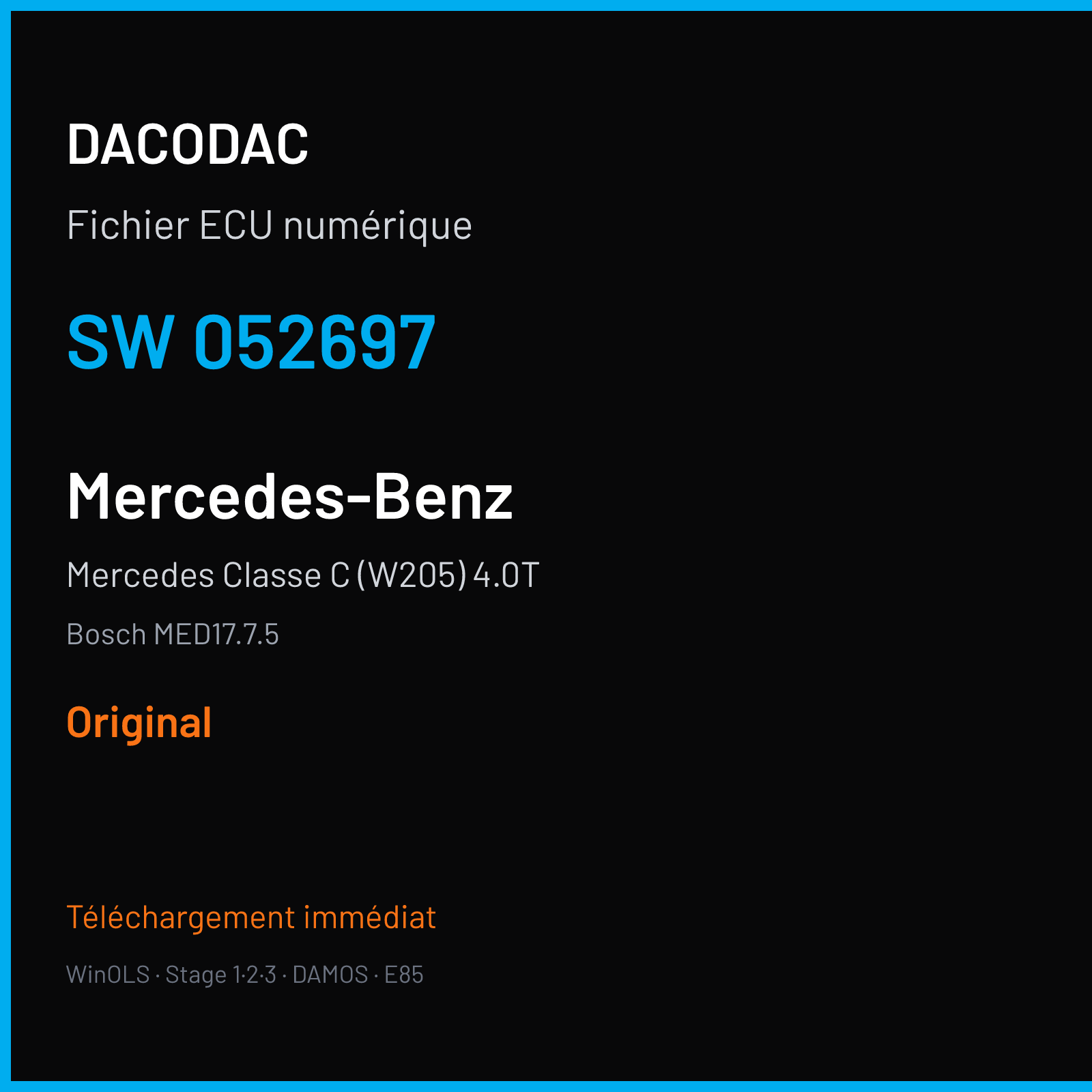 Mercedes Classe C (W205) 4.0T (2014) — Bosch MED17.7.5 — 052697 — Original