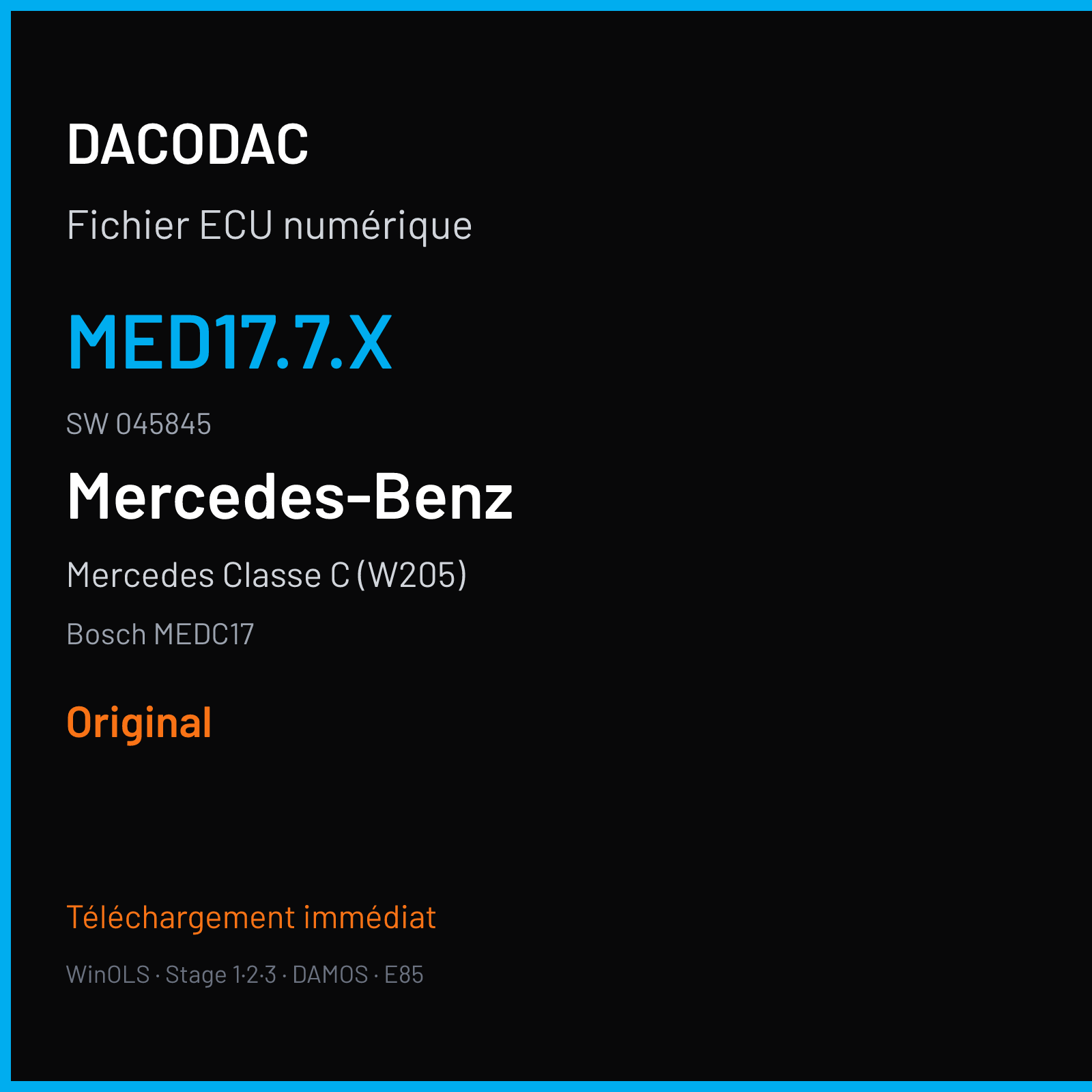 Mercedes Classe C (W205) (2019) — Bosch MEDC17 — MED17.7.X · 045845 — Original