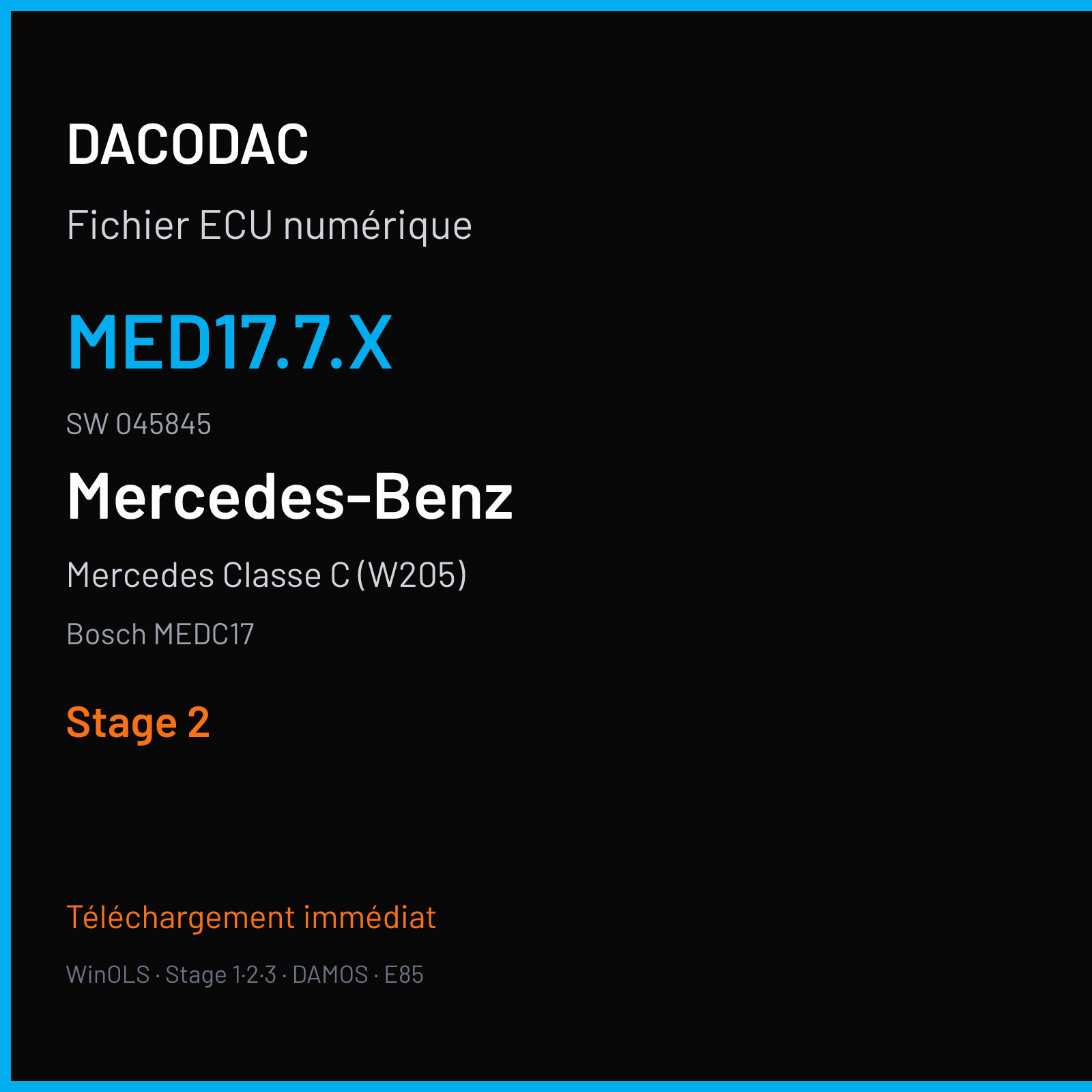 Mercedes Classe C (W205) (2019) — Bosch MEDC17 — MED17.7.X · 045845 — Stage 2