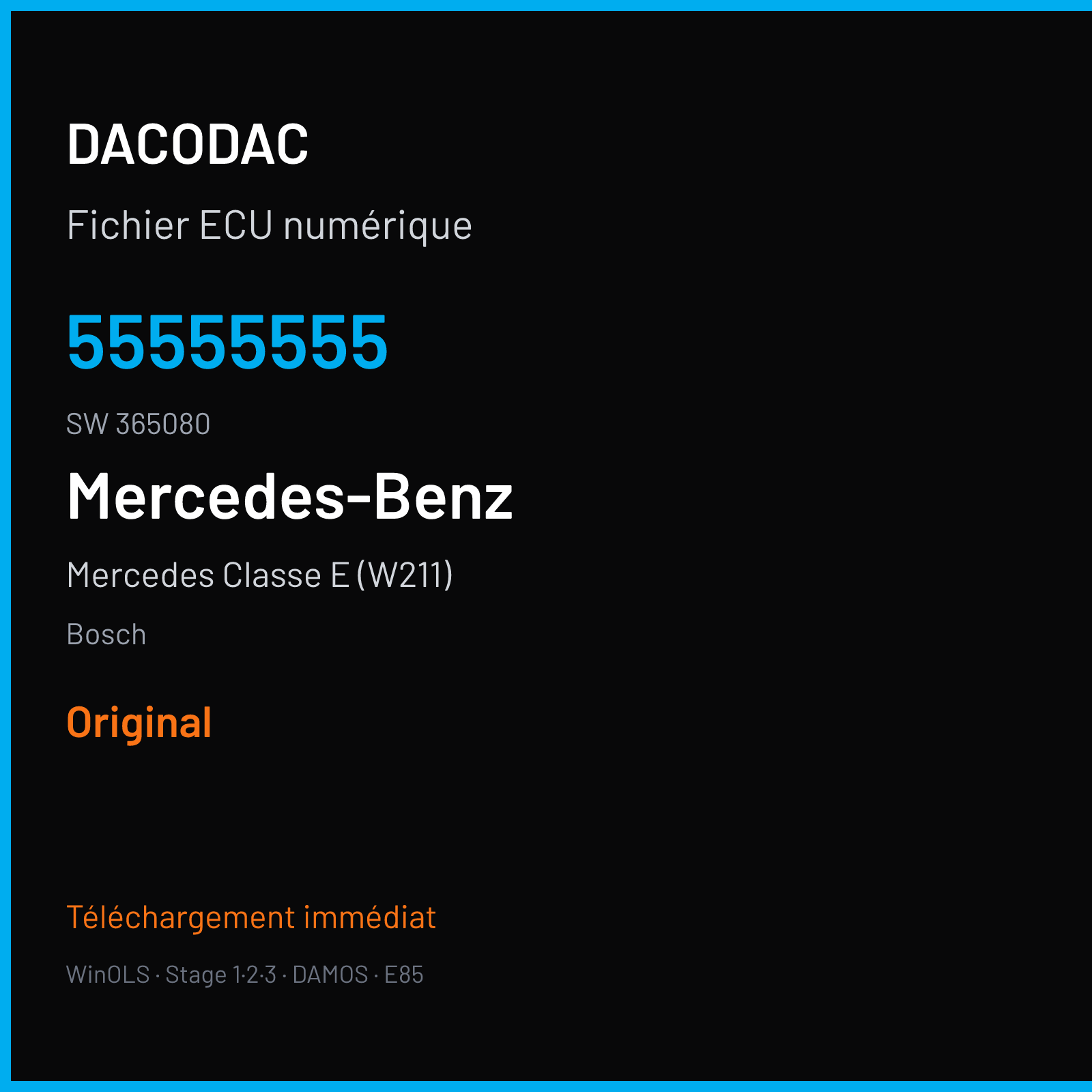 Mercedes Classe E (W211) (2005) — Bosch — 55555555 · 365080 — Original