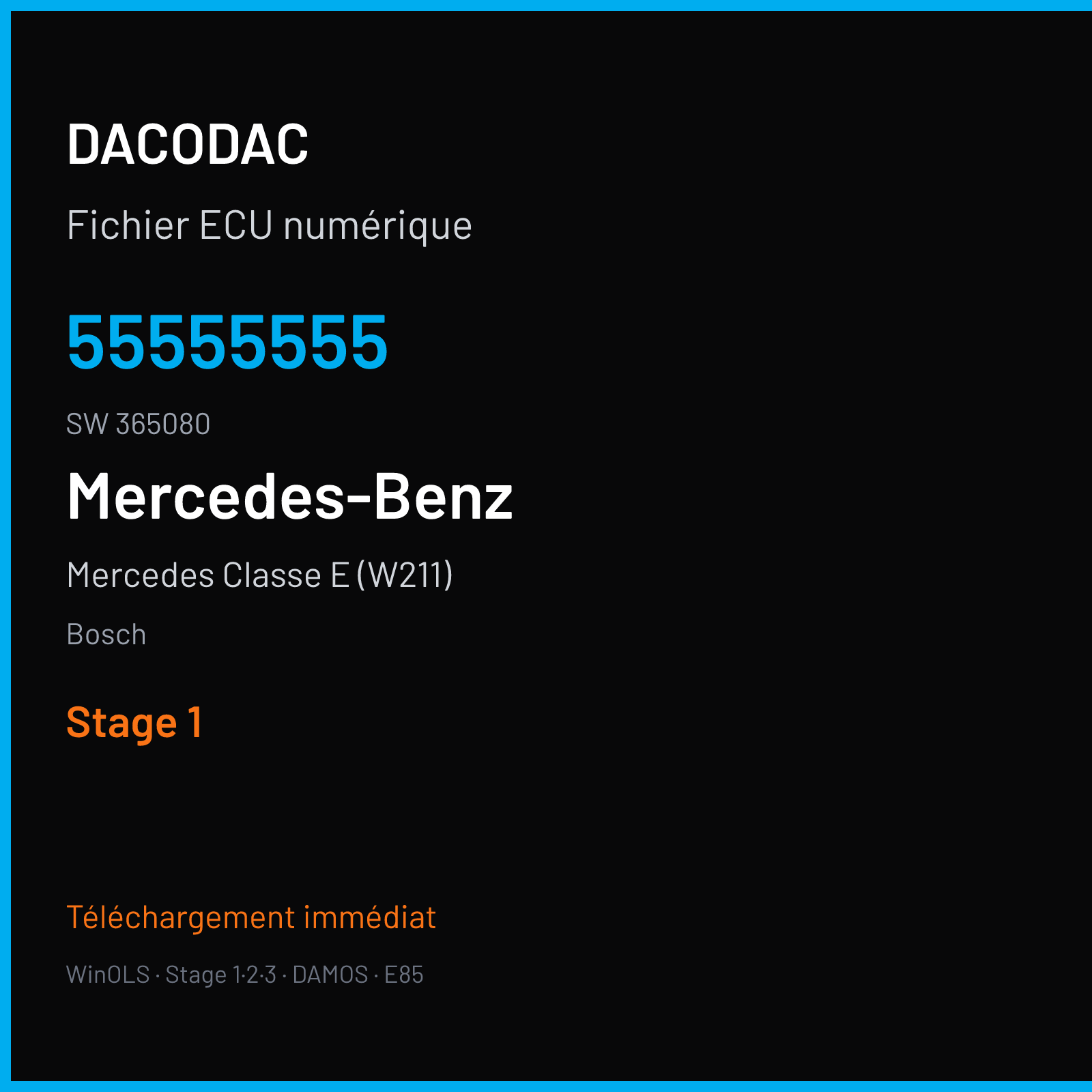 Mercedes Classe E (W211) (2005) — Bosch — 55555555 · 365080 — Stage 1