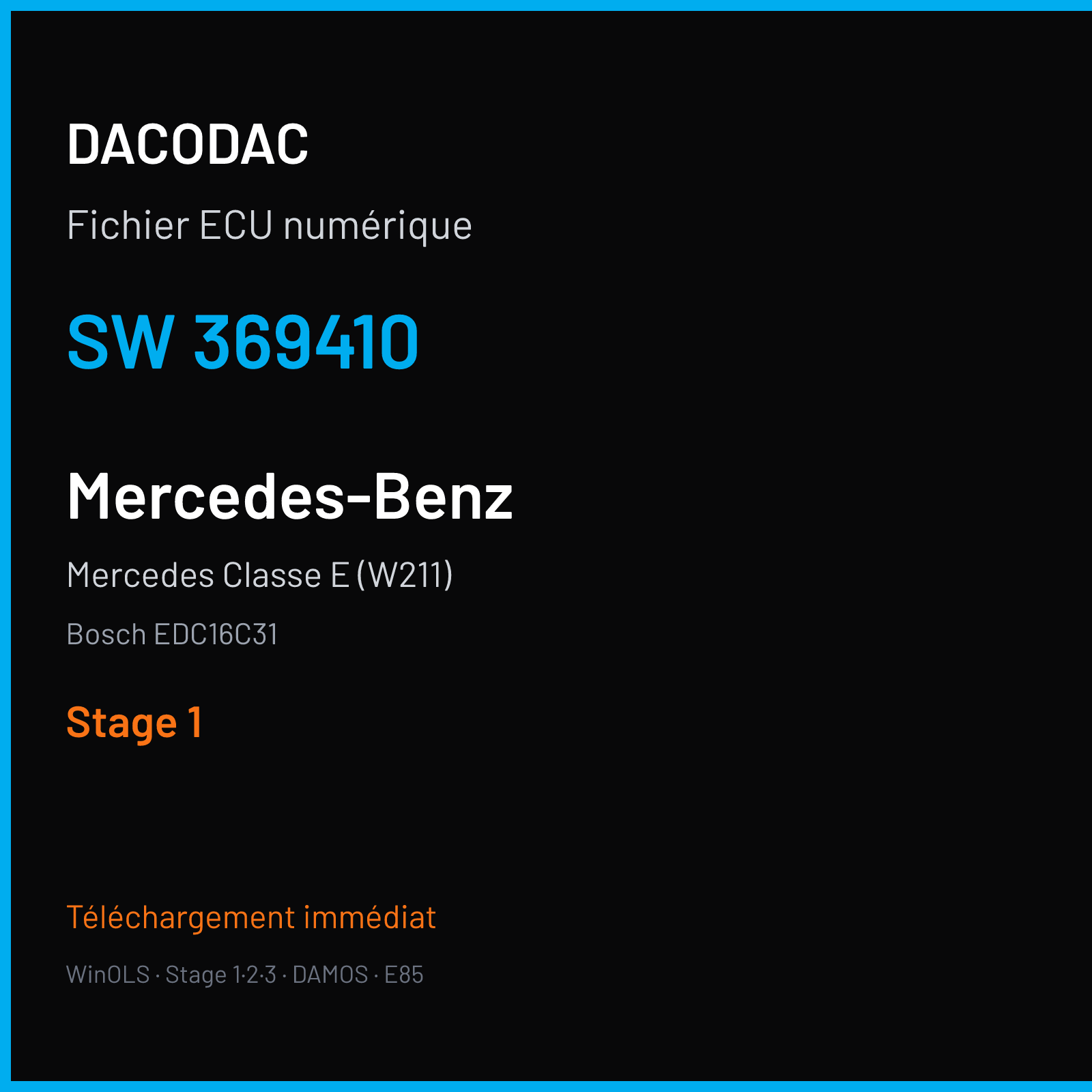 Mercedes Classe E (W211) — Bosch EDC16C31 — 369410 — Stage 1