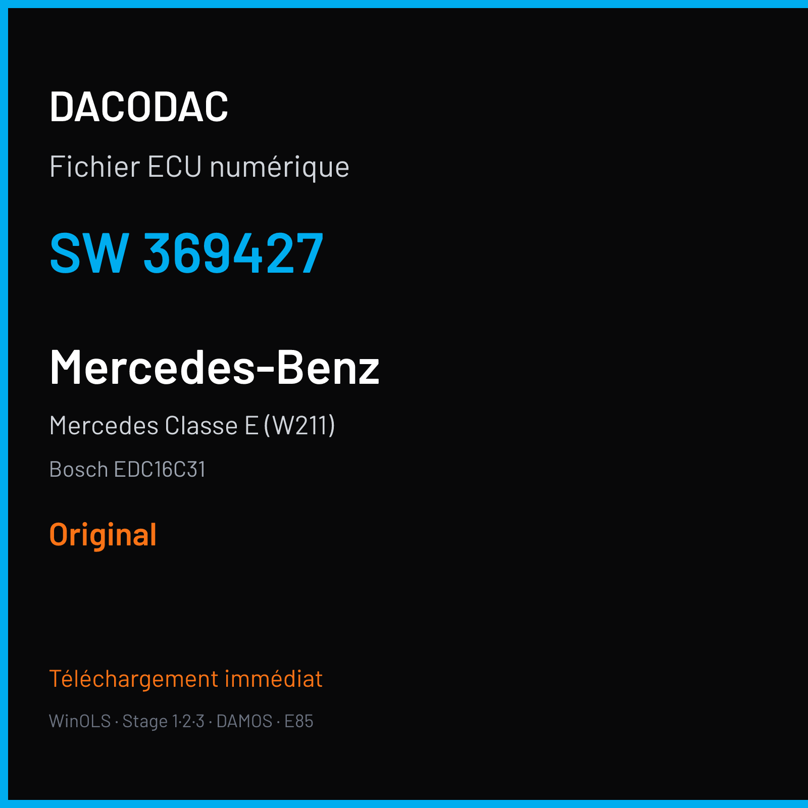 Mercedes Classe E (W211) (2005) — Bosch EDC16C31 — 369427 — Original