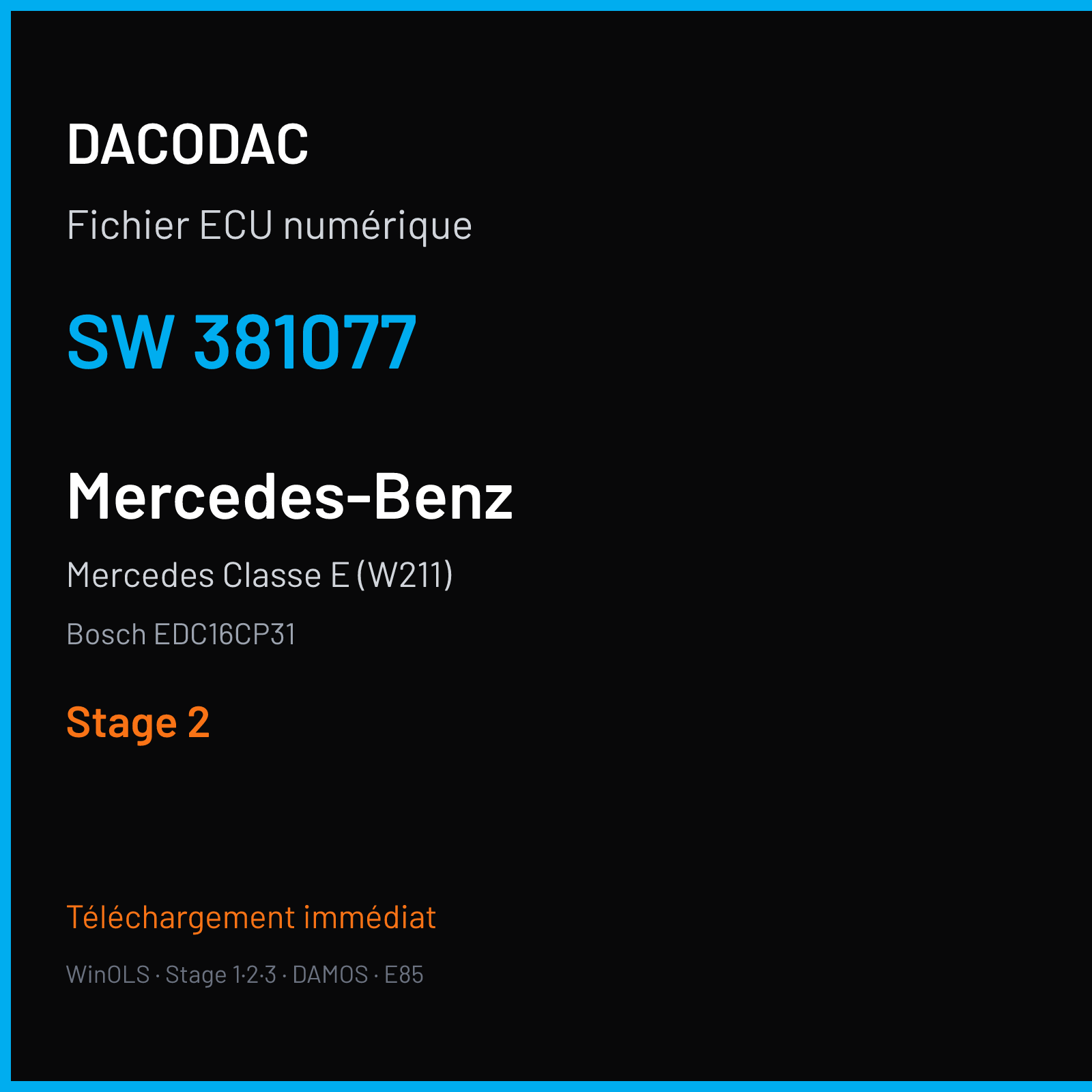 Mercedes Classe E (W211) (2004) — Bosch EDC16CP31 — 381077 — Stage 2