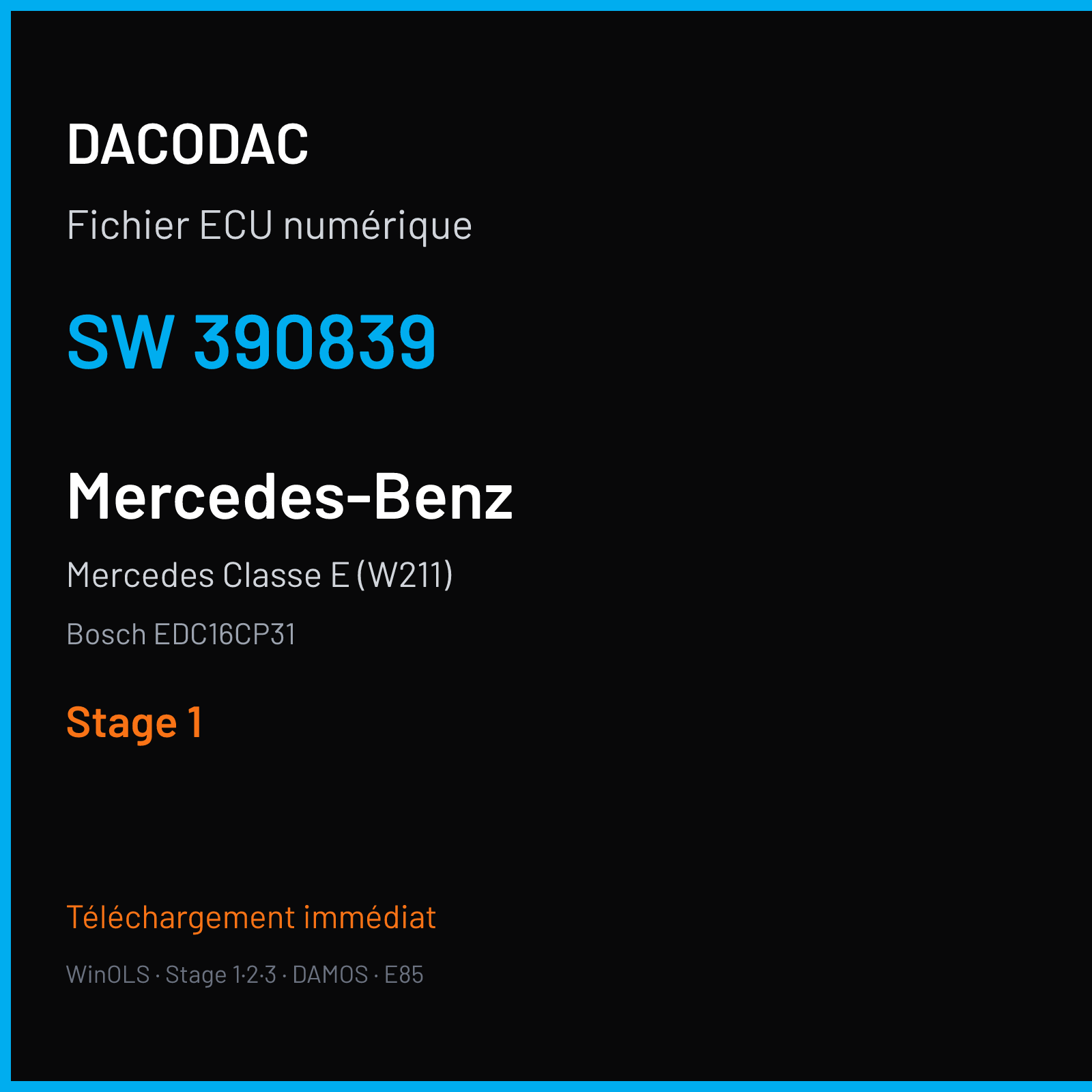 Mercedes Classe E (W211) (2006) — Bosch EDC16CP31 — 390839 — Stage 1
