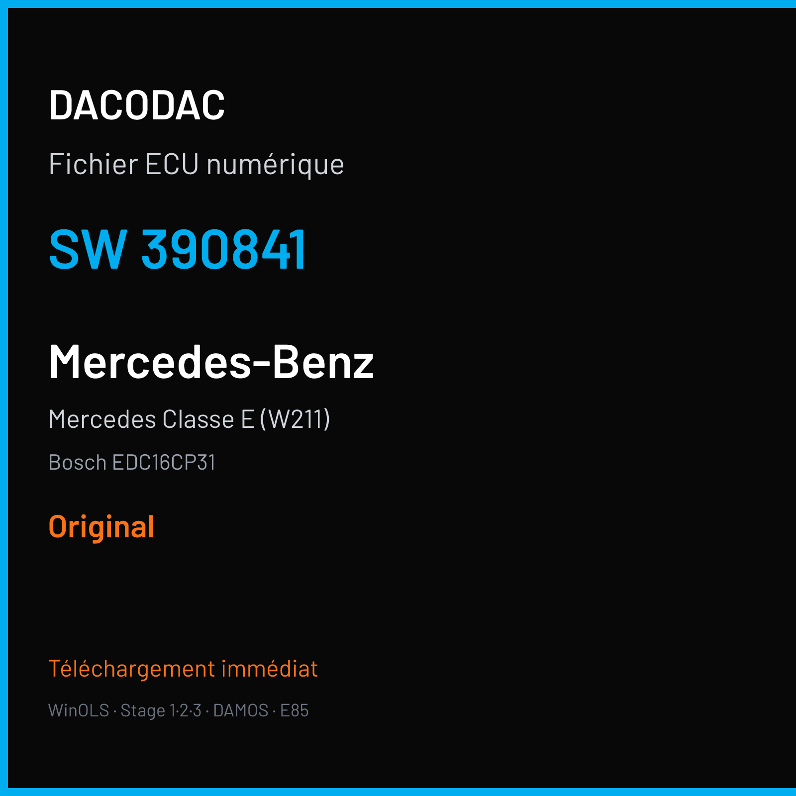 Mercedes Classe E (W211) (2006) — Bosch EDC16CP31 — 390841 — Original