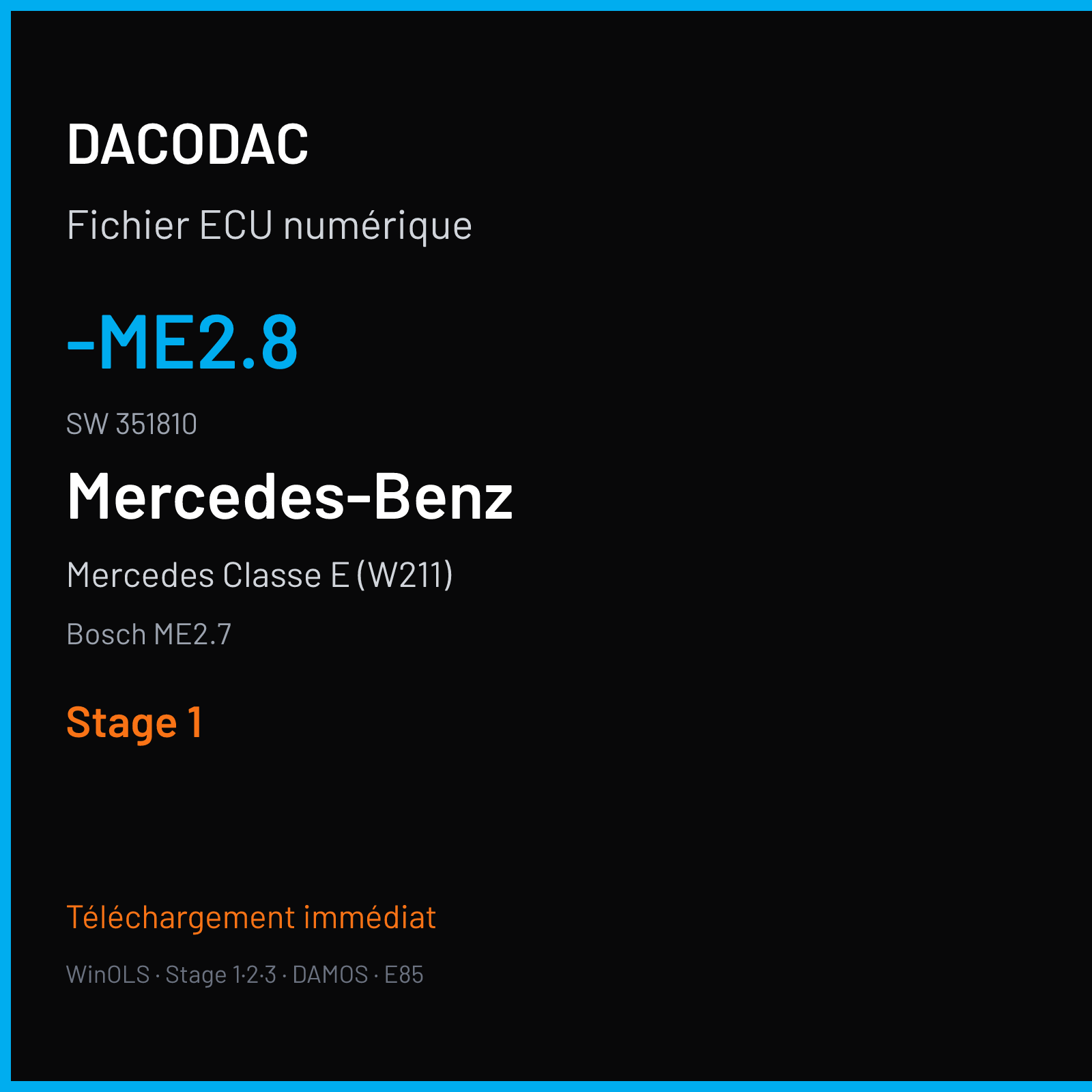 Mercedes Classe E (W211) (2004) — Bosch ME2.7 — -ME2.8 · 351810 — Stage 1