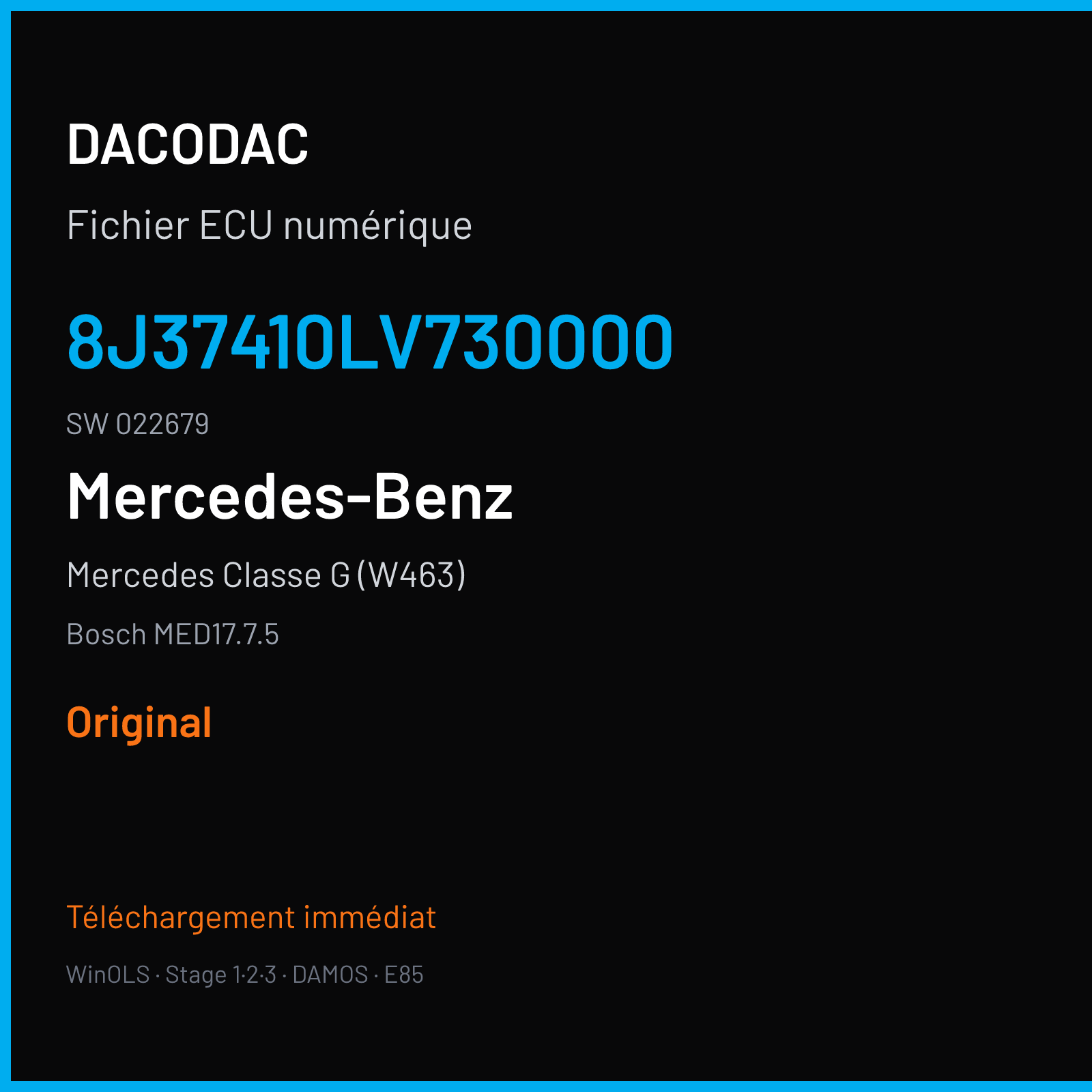 Mercedes Classe G (W463) (2018) — Bosch MED17.7.5 — 8J37410LV730000 · 022679 — Original